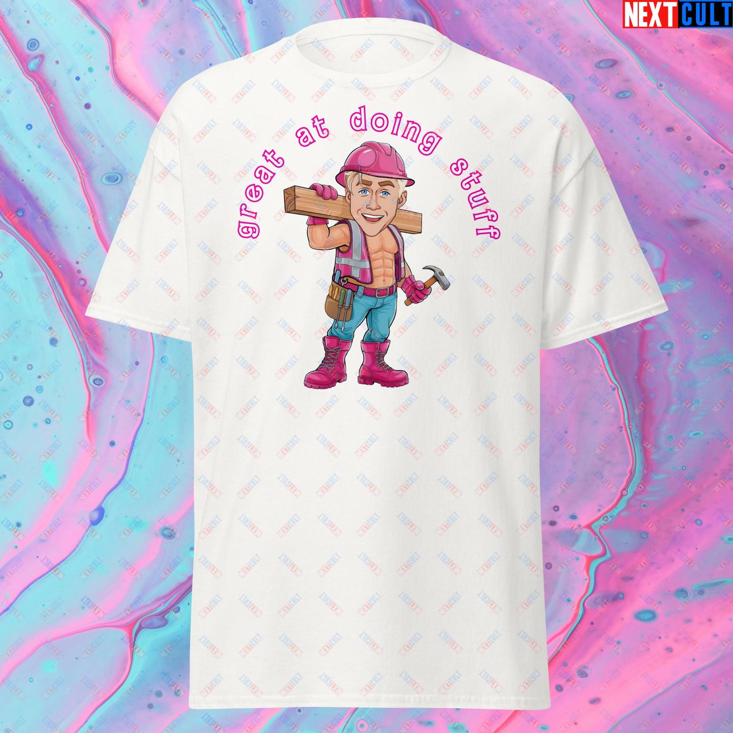 Great at Doing Stuff Ken Barbie Movie Ryan Gosling Funny Unisex tee White T-shirts Next Cult Brand