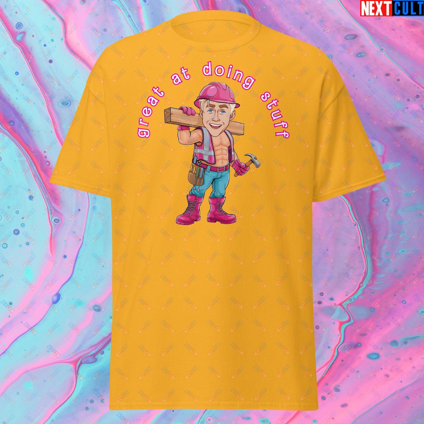 Great at Doing Stuff Ken Barbie Movie Ryan Gosling Funny Unisex tee Gold T-shirts Next Cult Brand