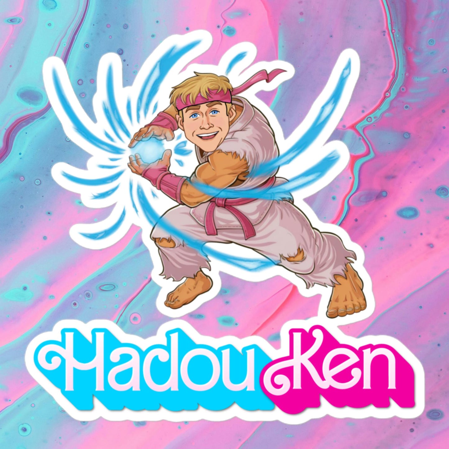Hadouken Ken Barbie Ryan Gosling Street Fighter Funny Bubble-free stickers 5.5″×5.5″ Stickers Barbie Ken Movies Ryan Gosling Street Fighter Video Games Next Cult Brand