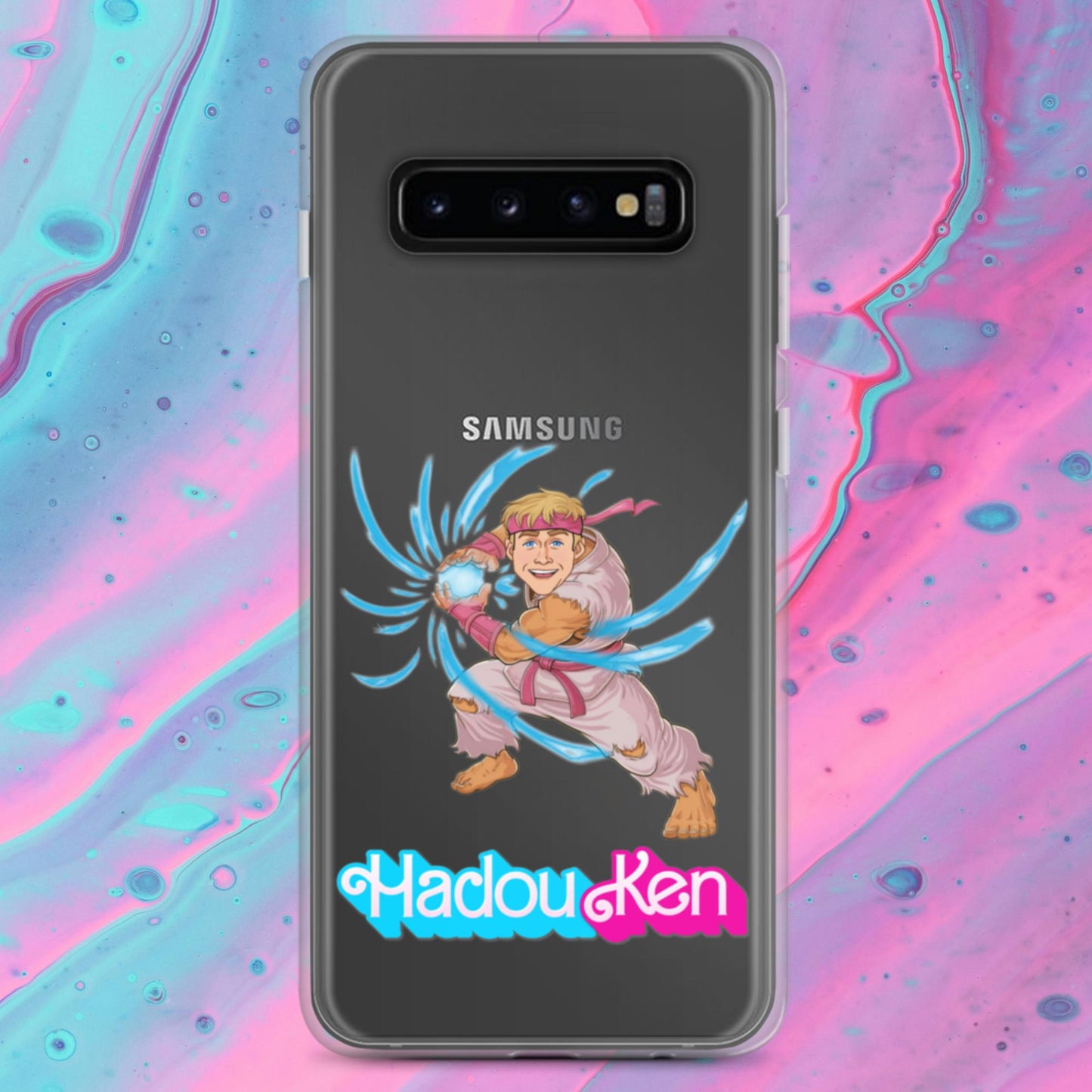 Hadouken Ken Barbie Ryan Gosling Street Fighter Funny Clear Case for Samsung Samsung Galaxy S10+ Mobile Phone Cases Barbie Ken Movies Ryan Gosling Street Fighter Video Games Next Cult Brand