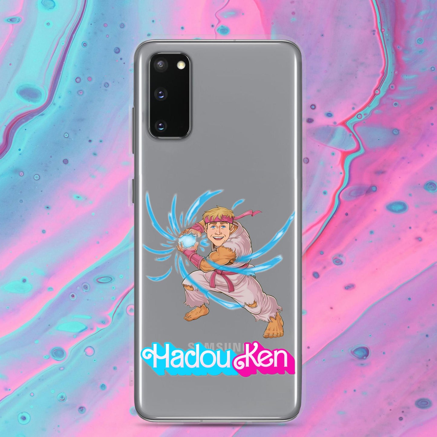 Hadouken Ken Barbie Ryan Gosling Street Fighter Funny Clear Case for Samsung Samsung Galaxy S20 Mobile Phone Cases Barbie Ken Movies Ryan Gosling Street Fighter Video Games Next Cult Brand