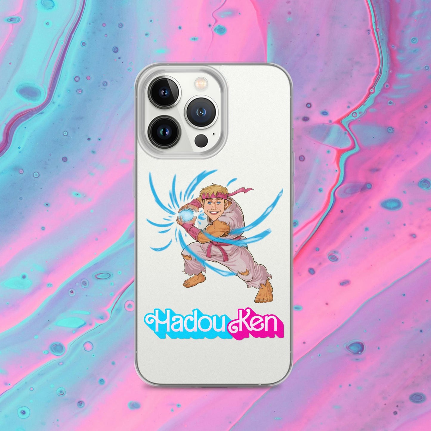 Hadouken Ken Barbie Ryan Gosling Street Fighter Funny Clear Case for iPhone iPhone 13 Pro Mobile Phone Cases Barbie Ken Movies Ryan Gosling Street Fighter Video Games Next Cult Brand