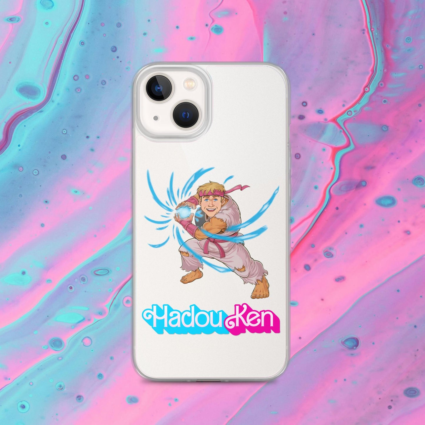 Hadouken Ken Barbie Ryan Gosling Street Fighter Funny Clear Case for iPhone iPhone 13 Mobile Phone Cases Barbie Ken Movies Ryan Gosling Street Fighter Video Games Next Cult Brand