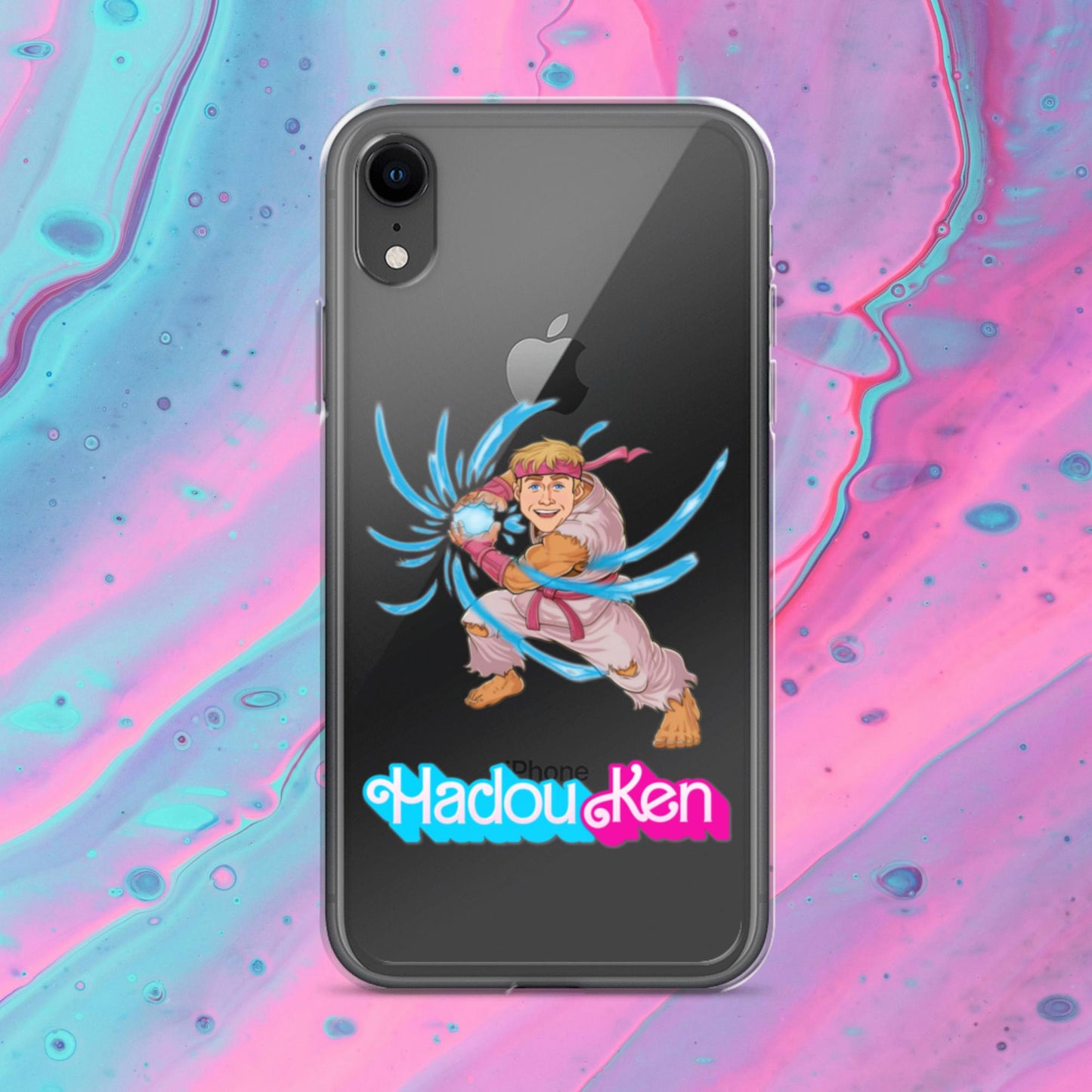 Hadouken Ken Barbie Ryan Gosling Street Fighter Funny Clear Case for iPhone iPhone XR Mobile Phone Cases Barbie Ken Movies Ryan Gosling Street Fighter Video Games Next Cult Brand