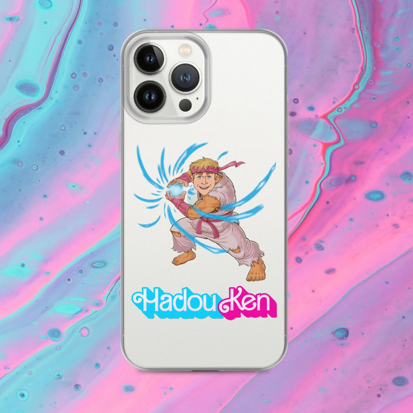 Hadouken Ken Barbie Ryan Gosling Street Fighter Funny Clear Case for iPhone iPhone 13 Pro Max Mobile Phone Cases Barbie Ken Movies Ryan Gosling Street Fighter Video Games Next Cult Brand