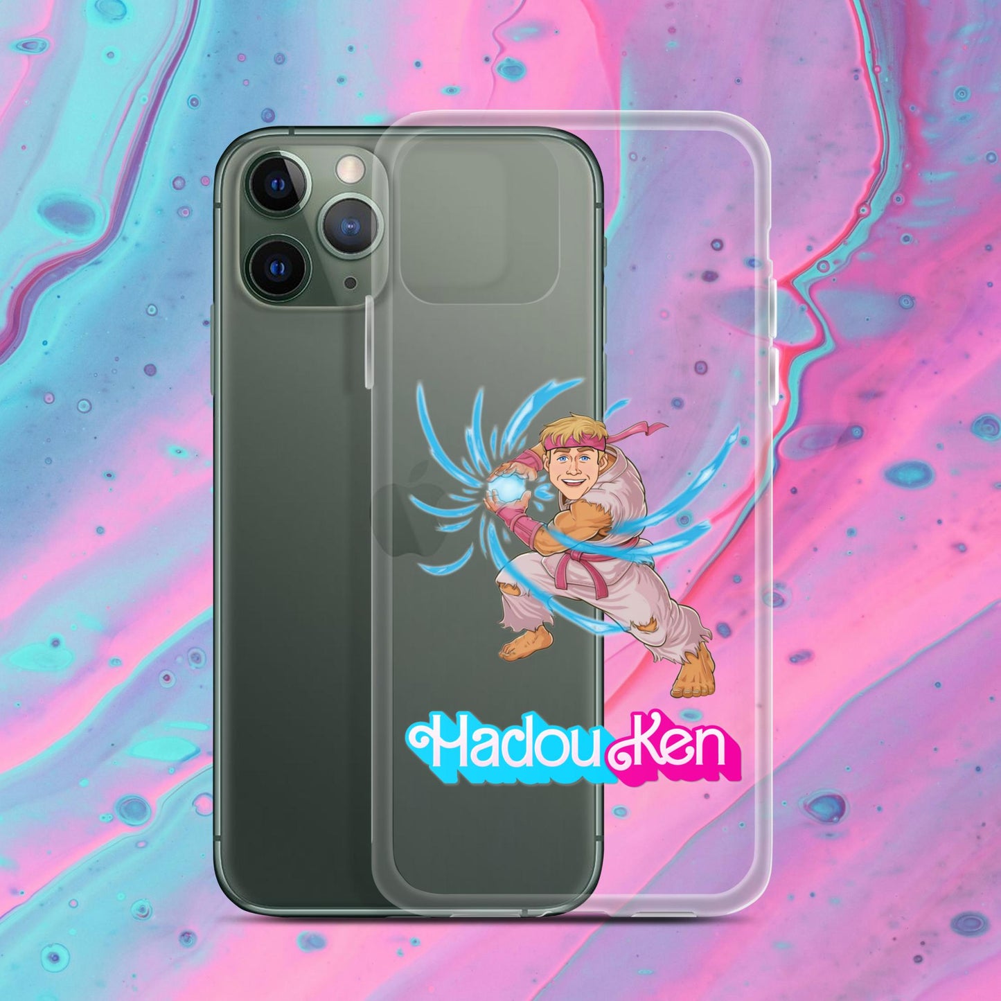 Hadouken Ken Barbie Ryan Gosling Street Fighter Funny Clear Case for iPhone iPhone 11 Pro Mobile Phone Cases Barbie Ken Movies Ryan Gosling Street Fighter Video Games Next Cult Brand