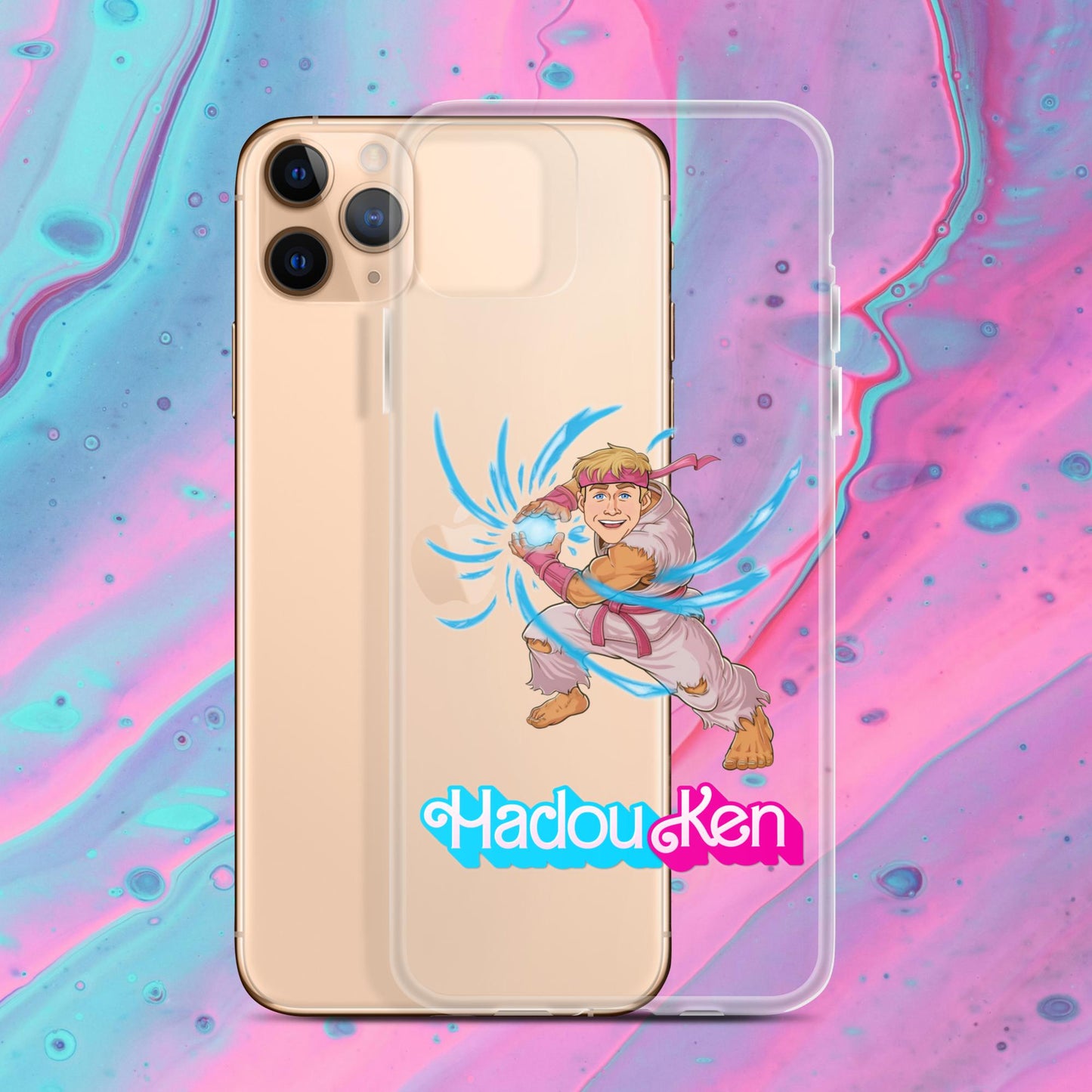Hadouken Ken Barbie Ryan Gosling Street Fighter Funny Clear Case for iPhone iPhone 11 Pro Max Mobile Phone Cases Barbie Ken Movies Ryan Gosling Street Fighter Video Games Next Cult Brand