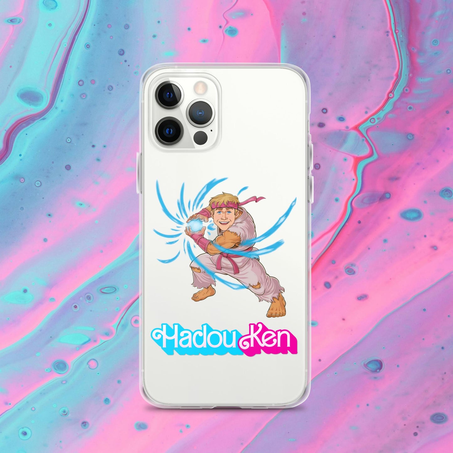 Hadouken Ken Barbie Ryan Gosling Street Fighter Funny Clear Case for iPhone iPhone 12 Pro Mobile Phone Cases Barbie Ken Movies Ryan Gosling Street Fighter Video Games Next Cult Brand
