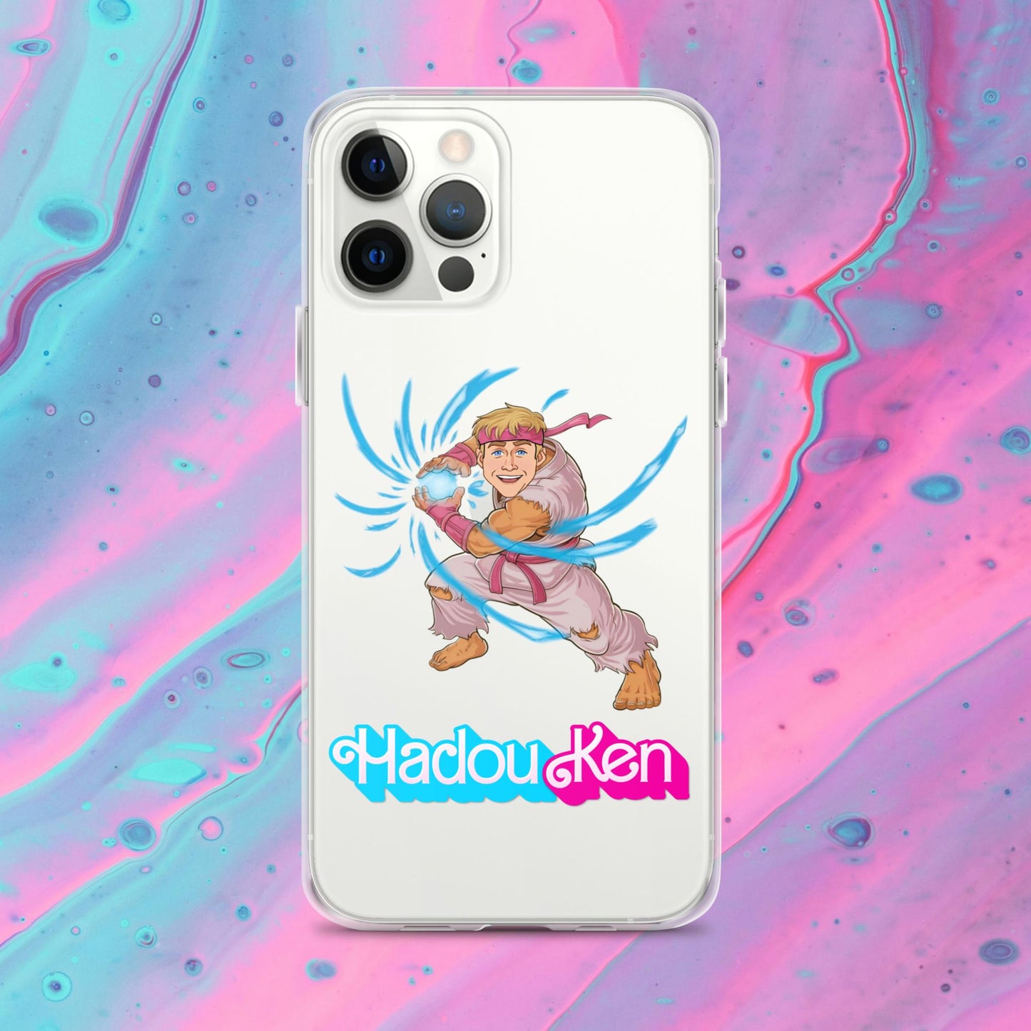Hadouken Ken Barbie Ryan Gosling Street Fighter Funny Clear Case for iPhone iPhone 12 Pro Max Mobile Phone Cases Barbie Ken Movies Ryan Gosling Street Fighter Video Games Next Cult Brand