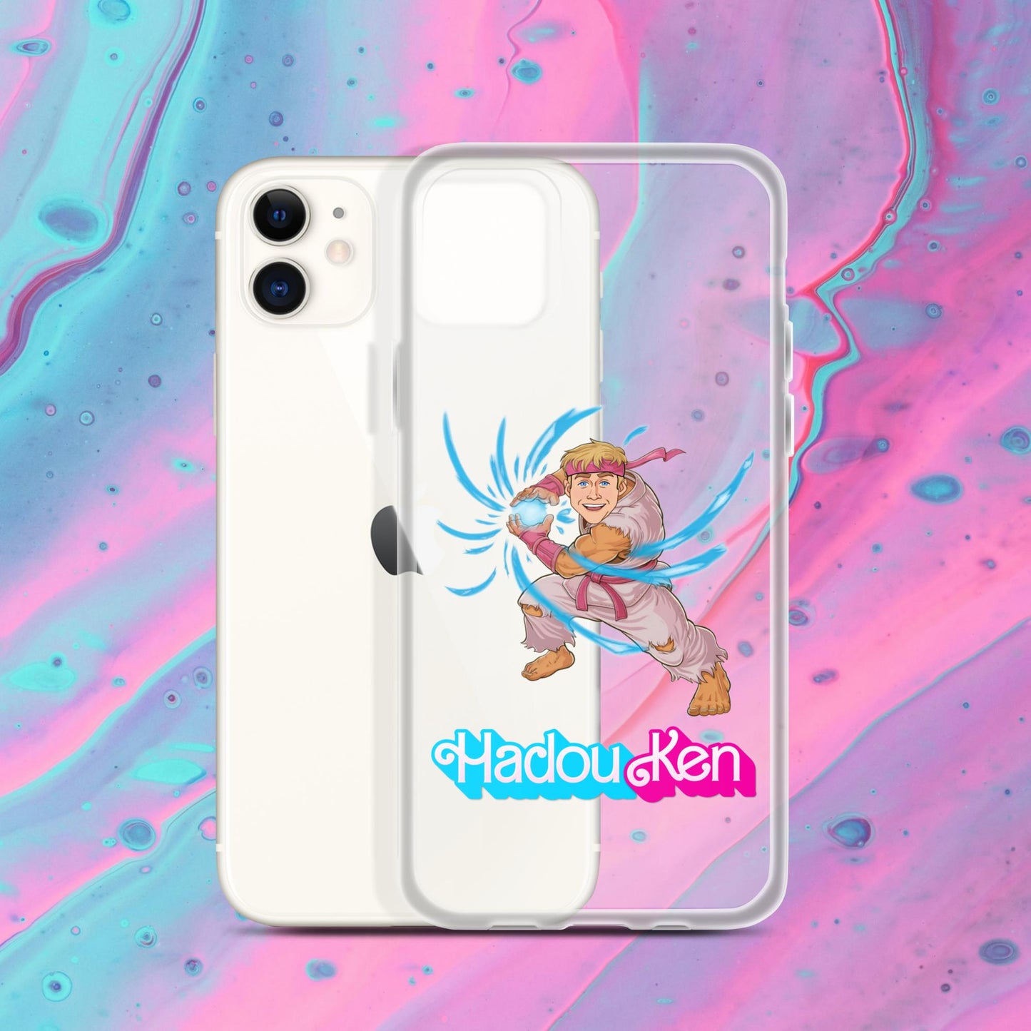 Hadouken Ken Barbie Ryan Gosling Street Fighter Funny Clear Case for iPhone iPhone 11 Mobile Phone Cases Barbie Ken Movies Ryan Gosling Street Fighter Video Games Next Cult Brand