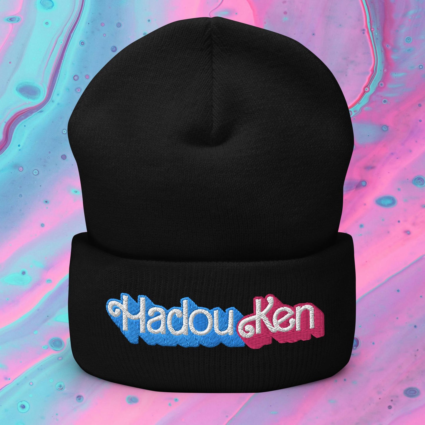 Hadouken Ken Barbie Ryan Gosling Street Fighter Funny Cuffed Beanie Black Hats Barbie Ken Movies Street Fighter Video Games Next Cult Brand