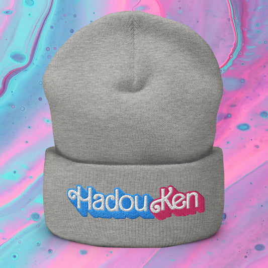 Hadouken Ken Barbie Ryan Gosling Street Fighter Funny Cuffed Beanie Heather Grey Hats Barbie Ken Movies Street Fighter Video Games Next Cult Brand