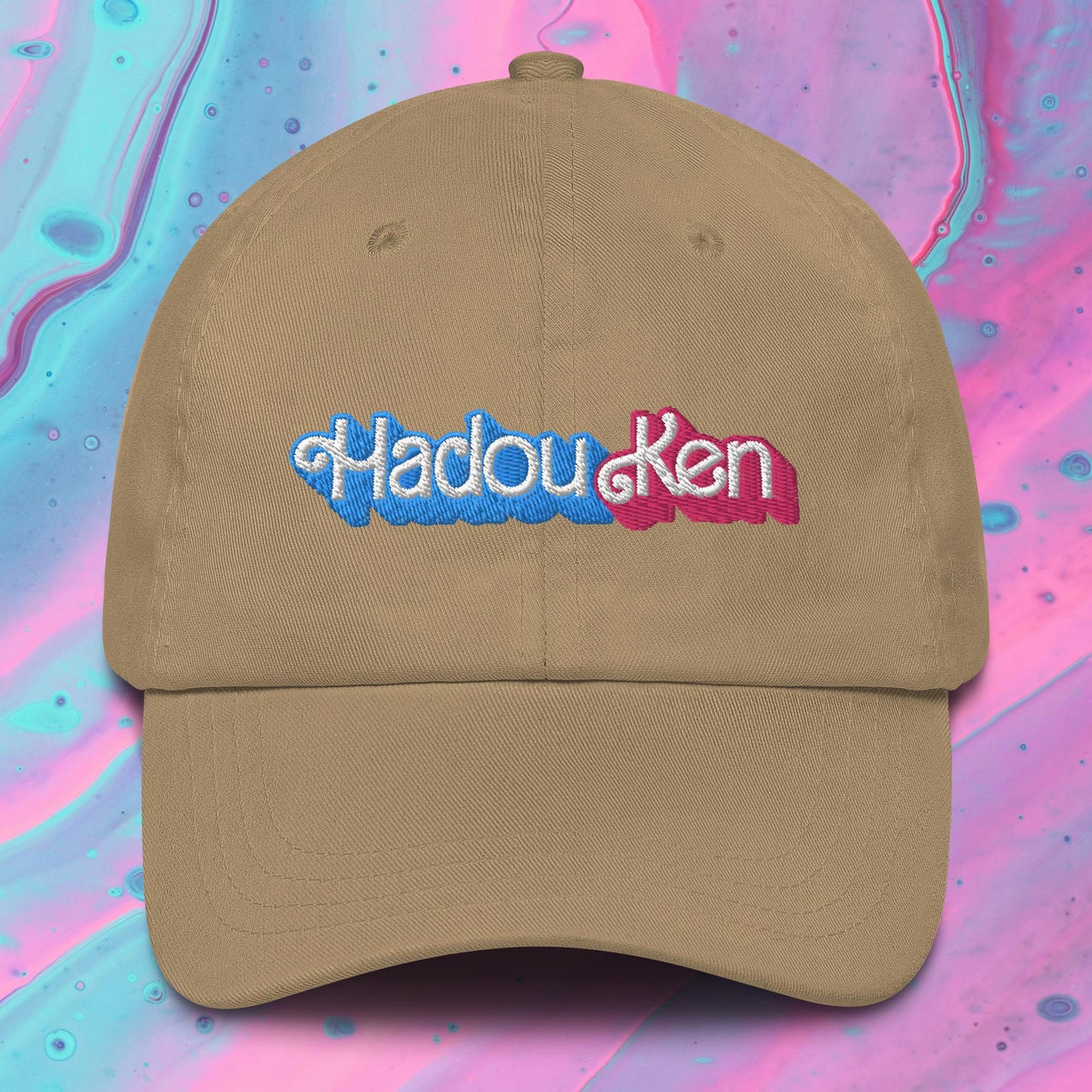 Hadouken Ken Barbie Ryan Gosling Street Fighter Funny Dad hat Khaki Hats Barbie Ken Movies Street Fighter Video Games Next Cult Brand