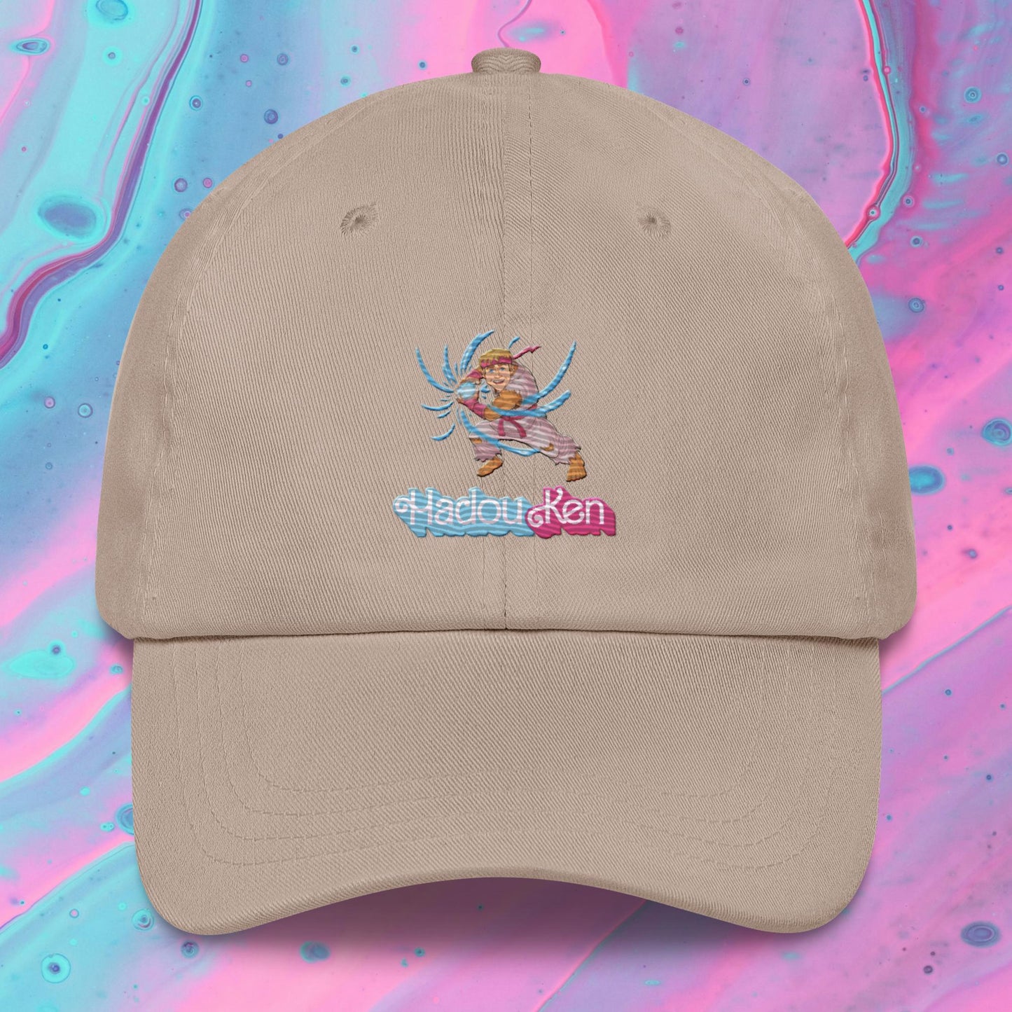 Hadouken Ken Barbie Ryan Gosling Street Fighter Funny Dad hat Stone Hats Barbie Ken Movies Ryan Gosling Street Fighter Video Games Next Cult Brand