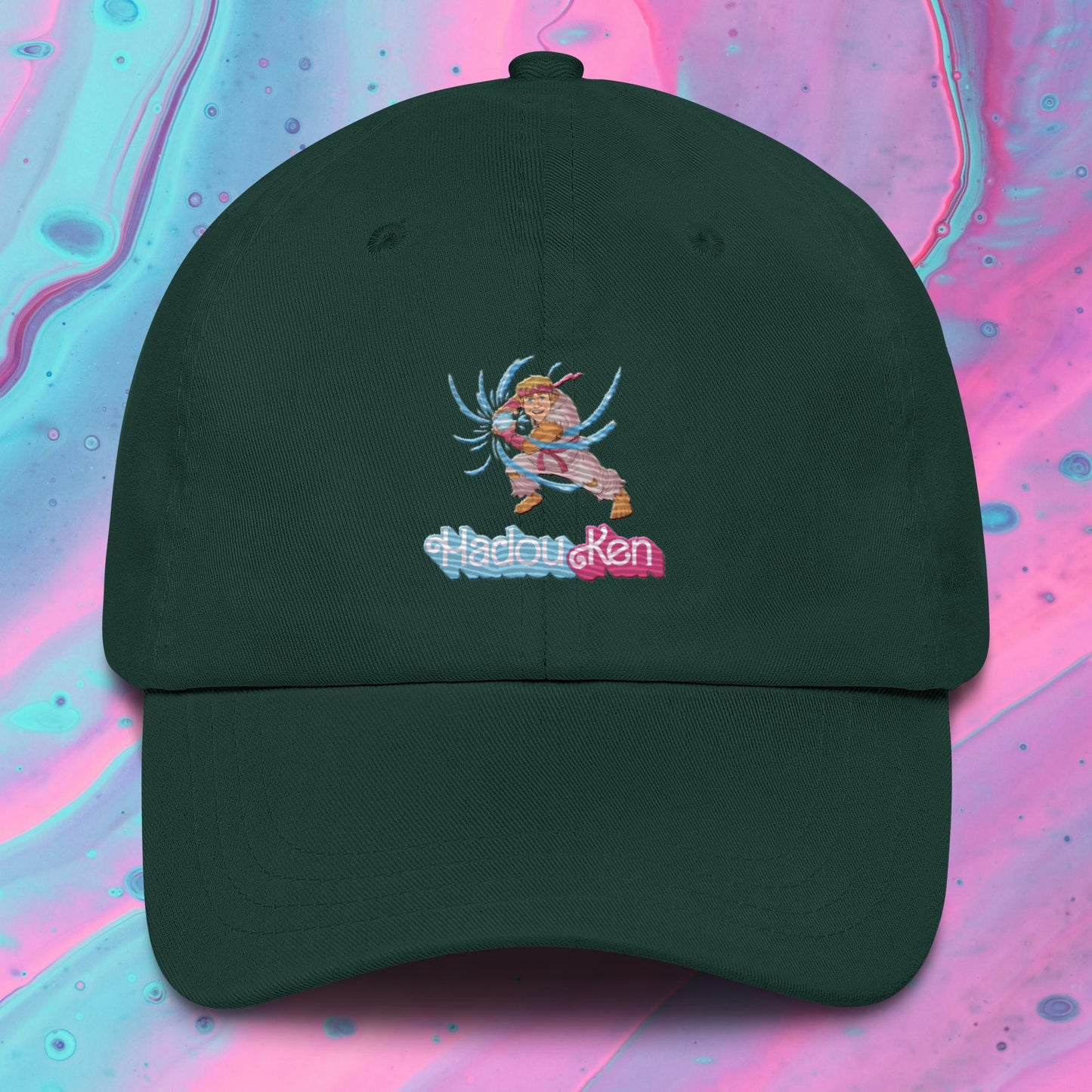 Hadouken Ken Barbie Ryan Gosling Street Fighter Funny Dad hat Spruce Hats Barbie Ken Movies Ryan Gosling Street Fighter Video Games Next Cult Brand