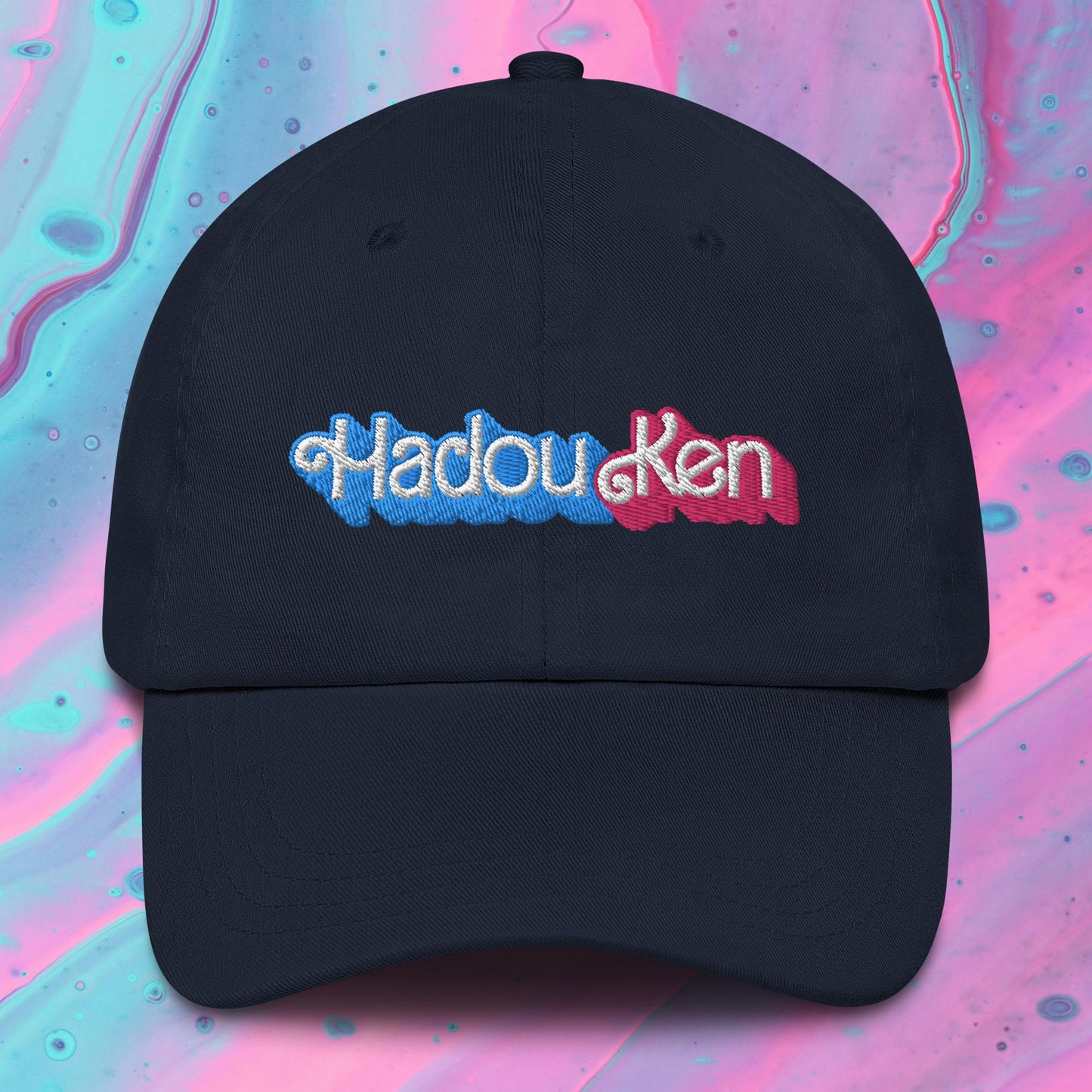 Hadouken Ken Barbie Ryan Gosling Street Fighter Funny Dad hat Navy Hats Barbie Ken Movies Street Fighter Video Games Next Cult Brand