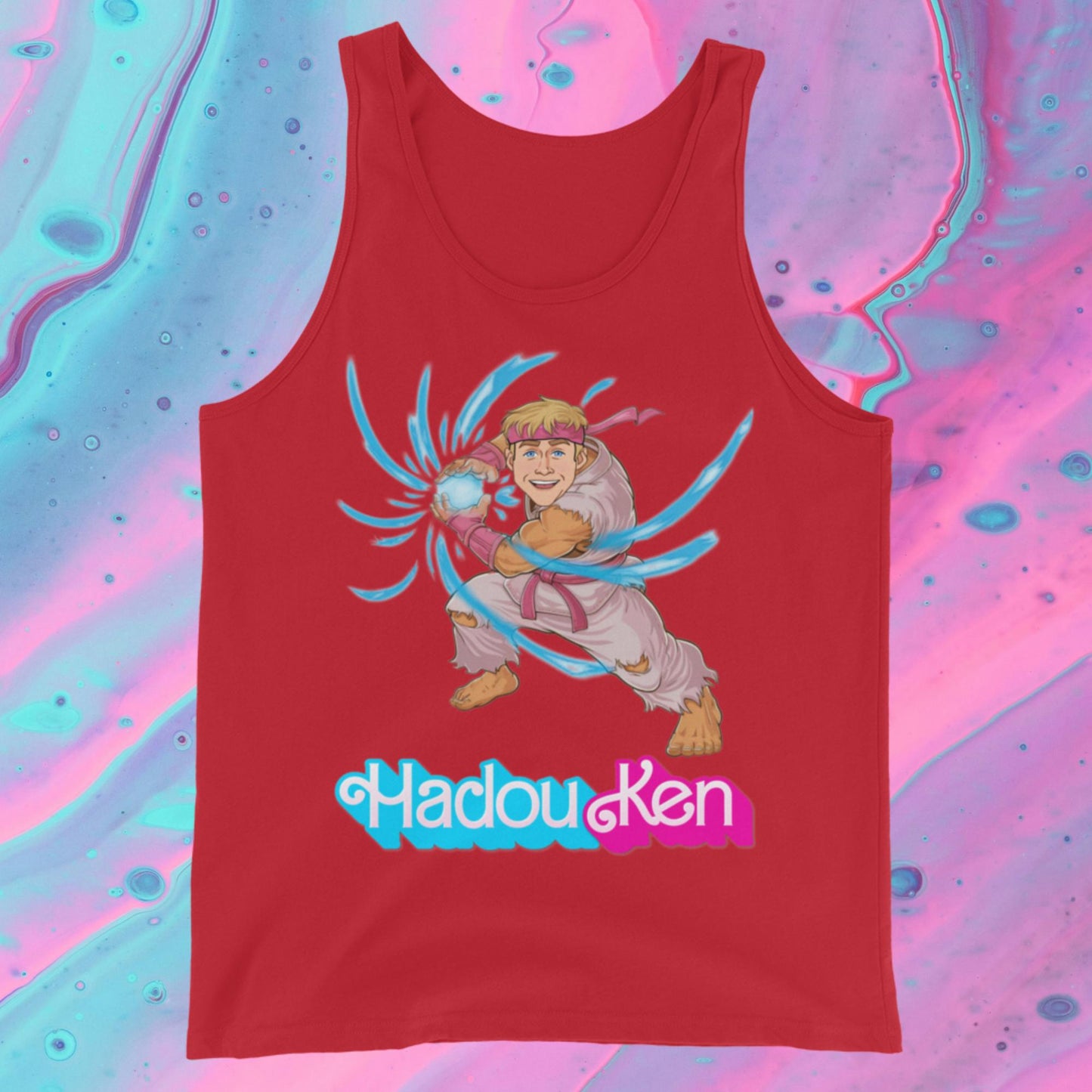 Hadouken Ken Barbie Ryan Gosling Street Fighter Funny Tank Top Red Tank Tops Barbie Ken Movies Ryan Gosling Street Fighter Video Games Next Cult Brand