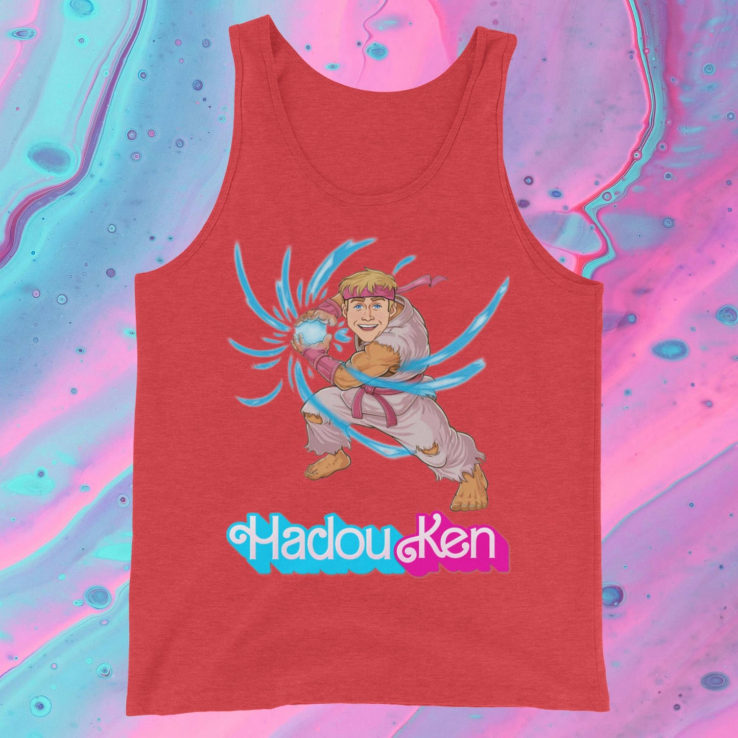 Hadouken Ken Barbie Ryan Gosling Street Fighter Funny Tank Top Red Triblend Tank Tops Barbie Ken Movies Ryan Gosling Street Fighter Video Games Next Cult Brand