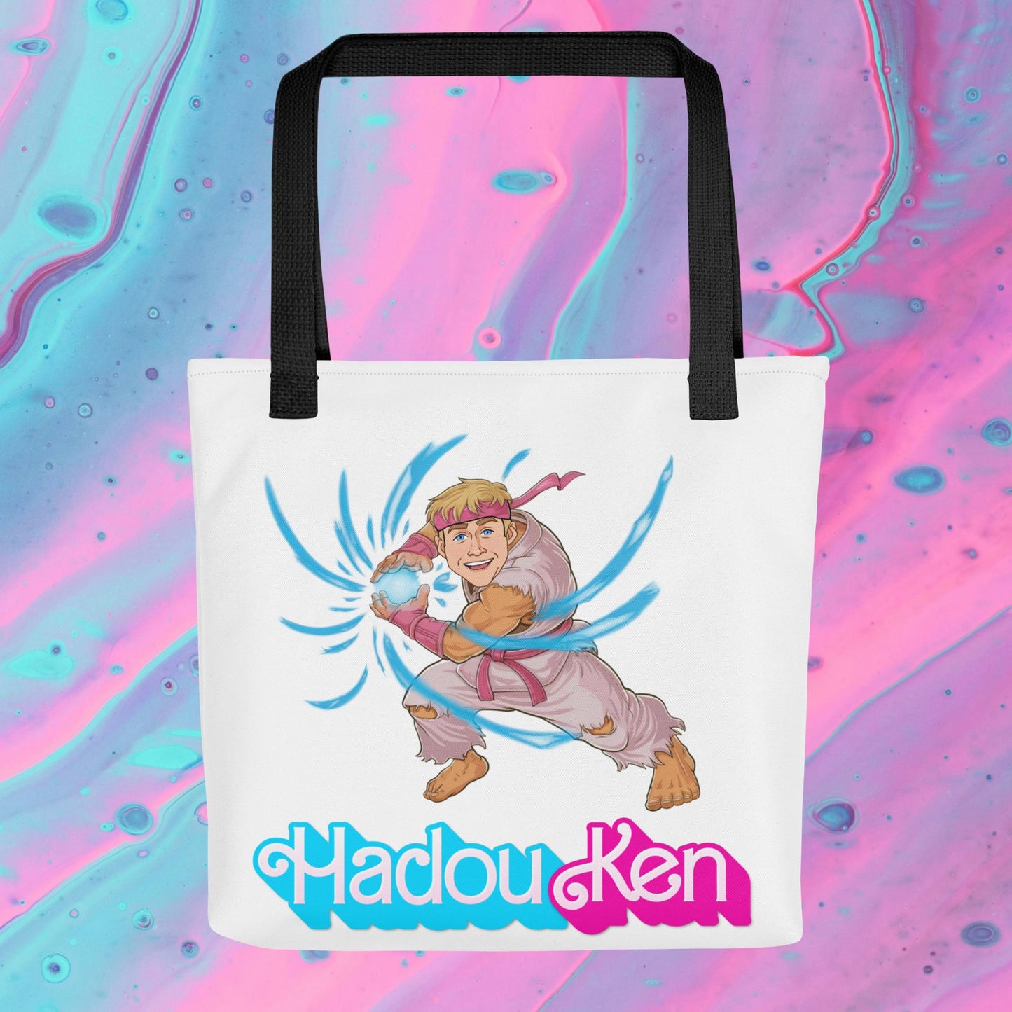 Hadouken Ken Barbie Ryan Gosling Street Fighter Funny Tote bag Default Title Bags Barbie Ken Movies Ryan Gosling Street Fighter Video Games Next Cult Brand