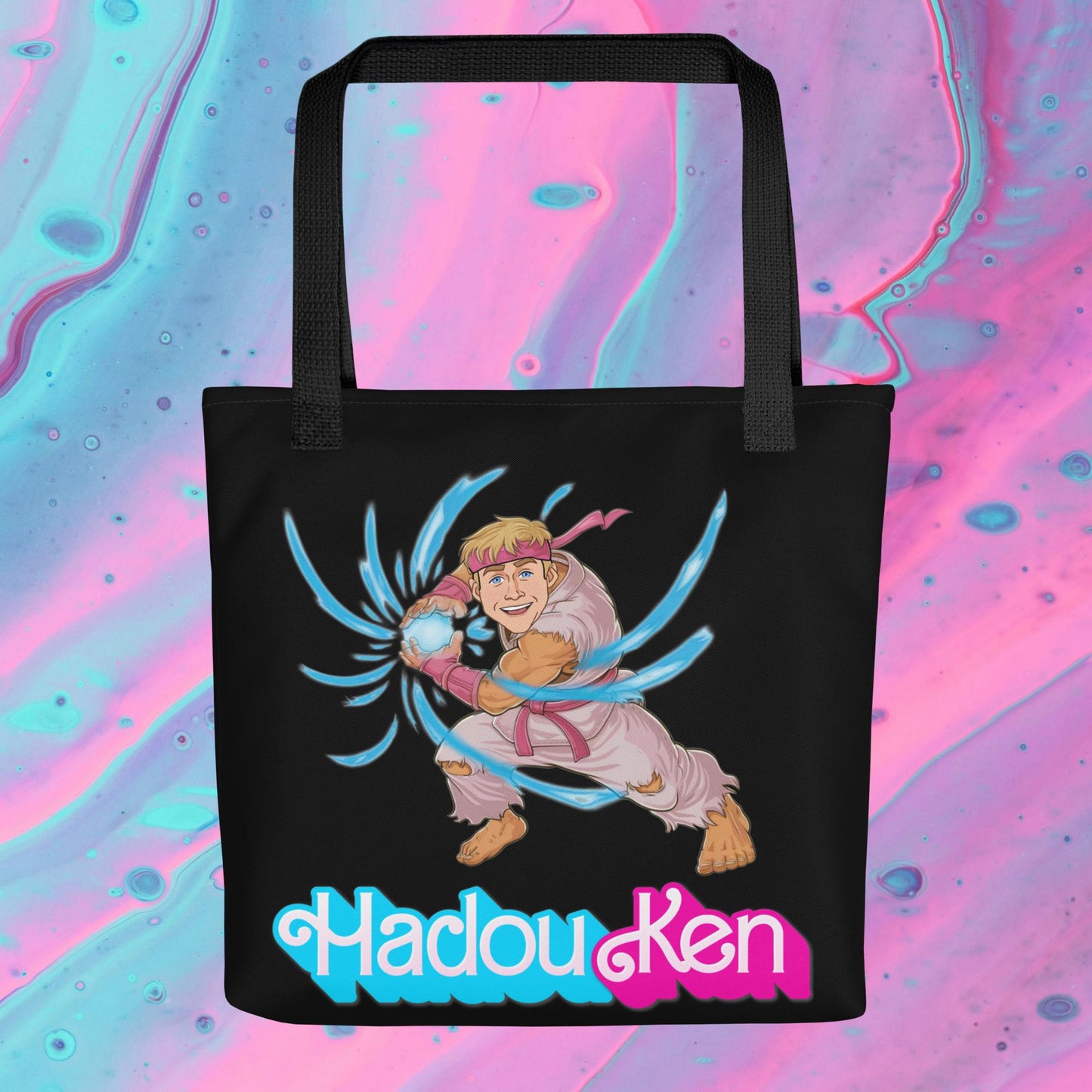 Hadouken Ken Barbie Ryan Gosling Street Fighter Funny Tote bag Default Title Bags Barbie Ken Movies Ryan Gosling Street Fighter Video Games Next Cult Brand