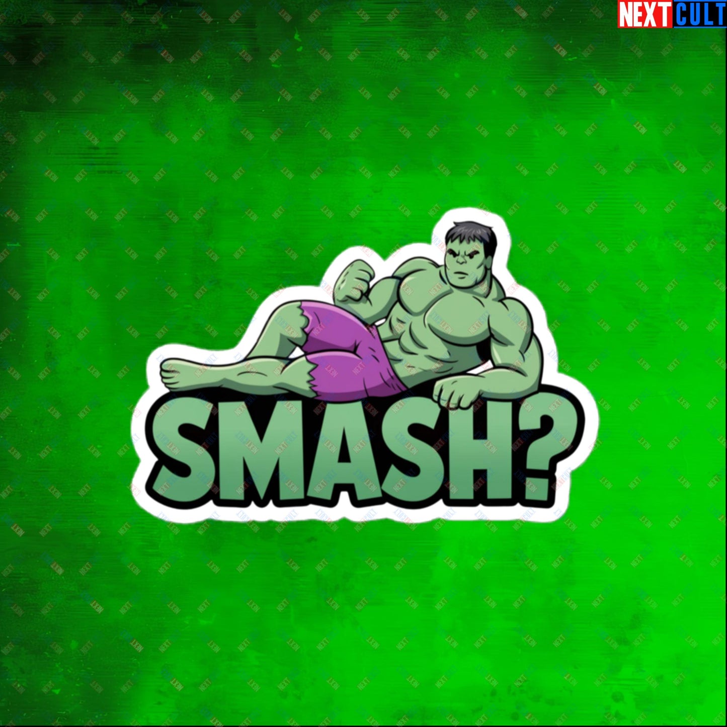 Hulk Smash? Funny Sexy Hulk Meme Cartoon Bubble-free stickers 4″×4″ Stickers Avengers Hulk Movies Superheroes Next Cult Brand