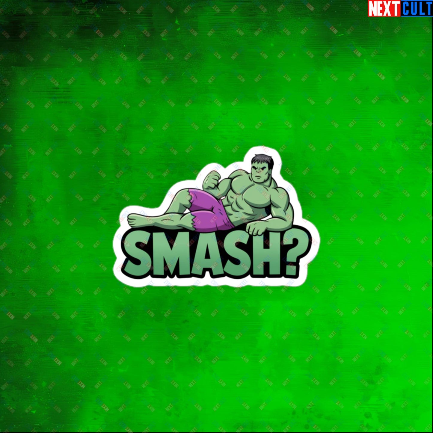 Hulk Smash? Funny Sexy Hulk Meme Cartoon Bubble-free stickers 3″×3″ Stickers Avengers Hulk Movies Superheroes Next Cult Brand