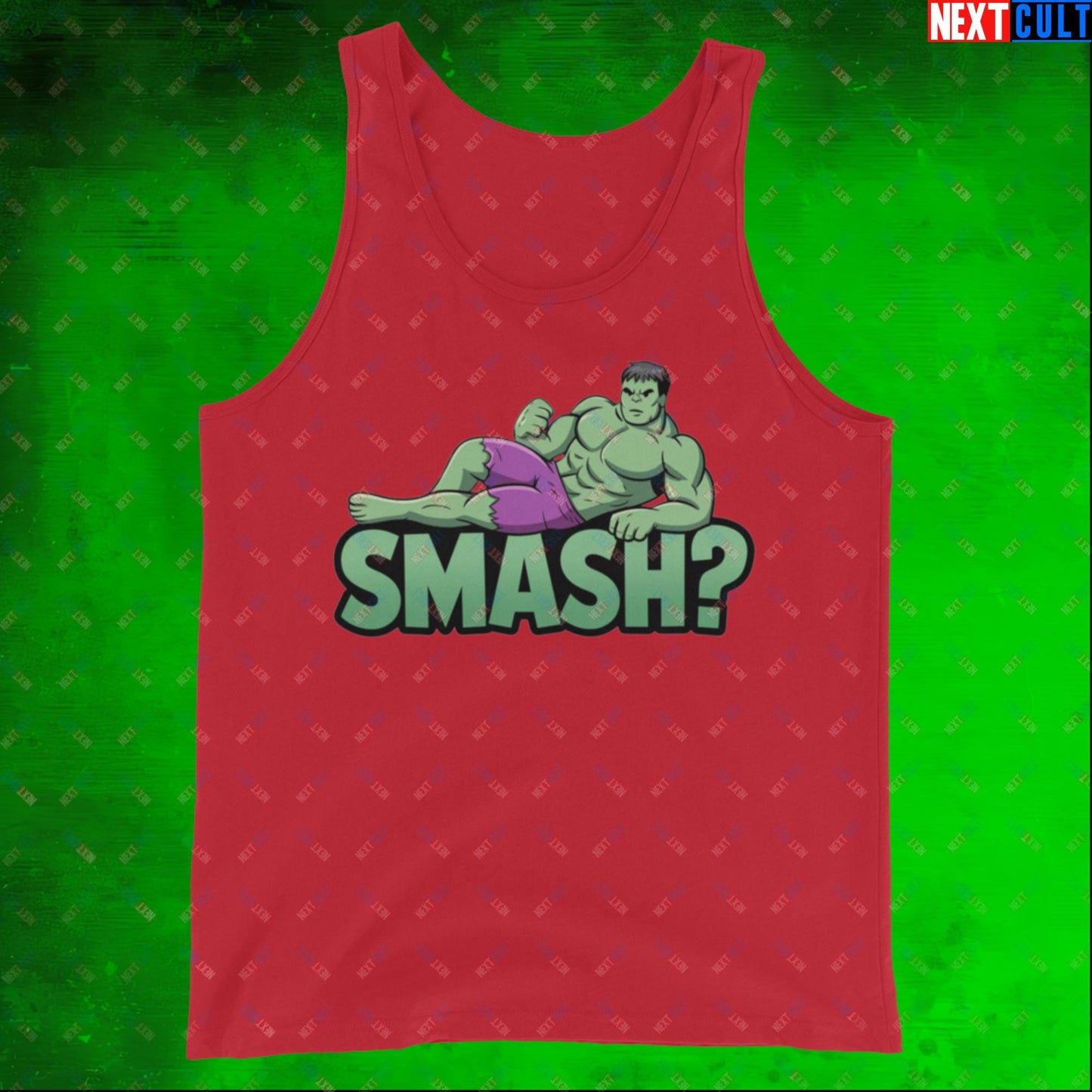 Hulk Smash? Funny Sexy Hulk Meme Cartoon Tank Top Red Tank Tops Hulk Movies Superheroes Next Cult Brand