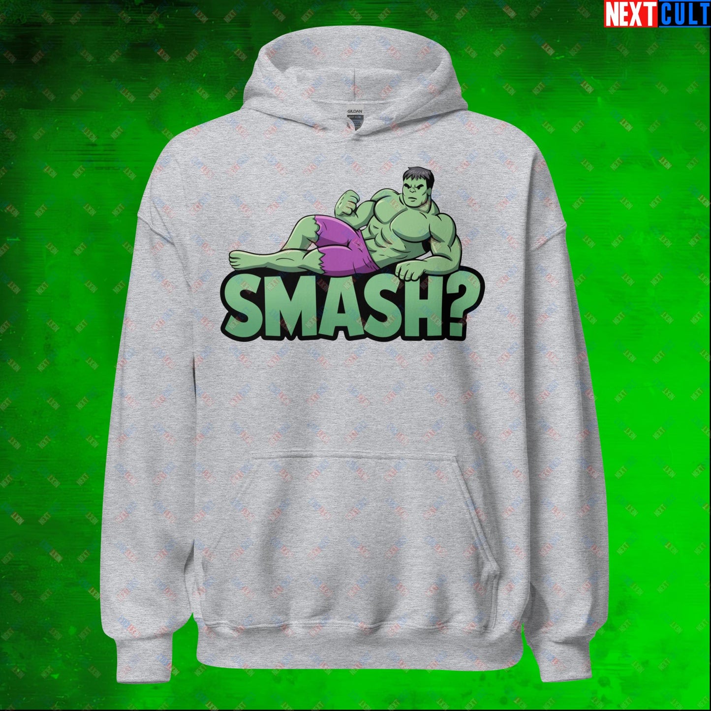 Hulk Smash? Funny Sexy Hulk Meme Cartoon Unisex Hoodie Sport Grey Hoodies Avengers Hulk Movies Superheroes Next Cult Brand