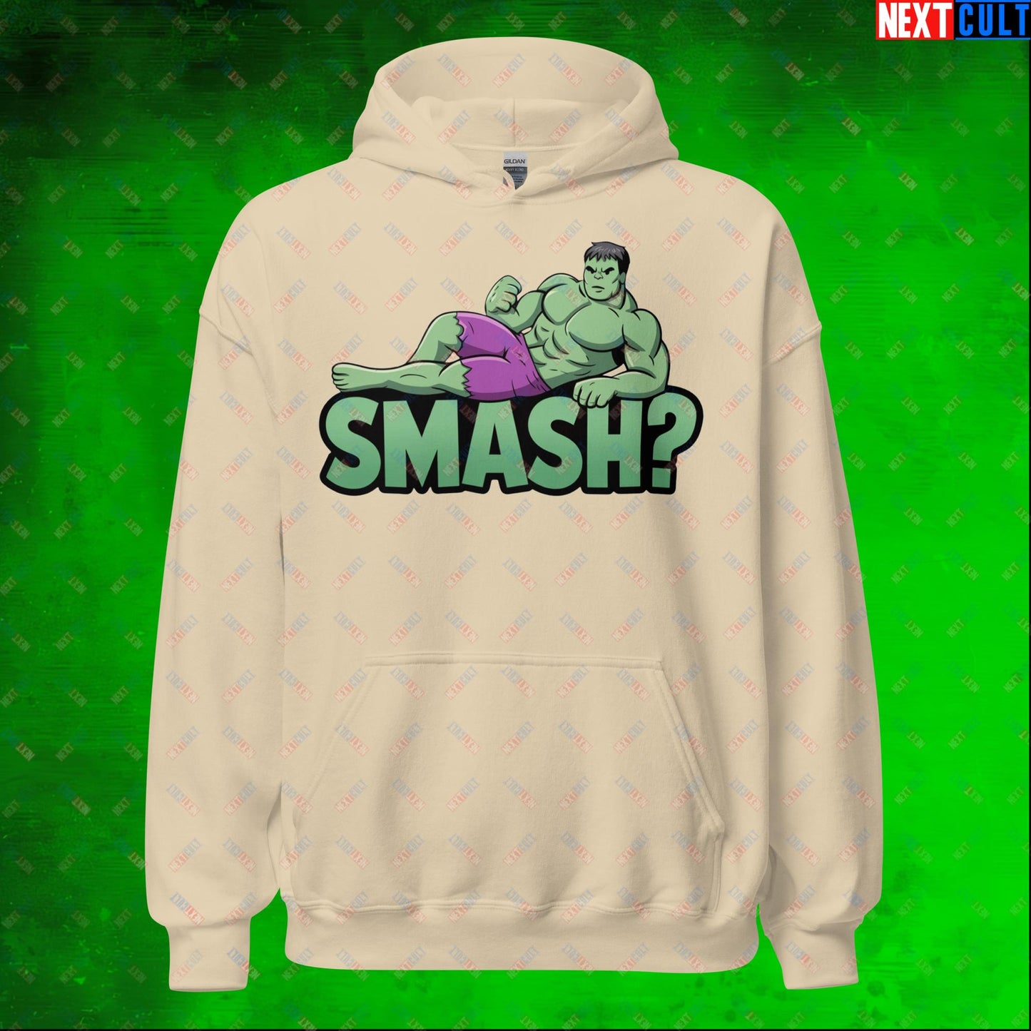 Hulk Smash? Funny Sexy Hulk Meme Cartoon Unisex Hoodie Sand Hoodies Avengers Hulk Movies Superheroes Next Cult Brand