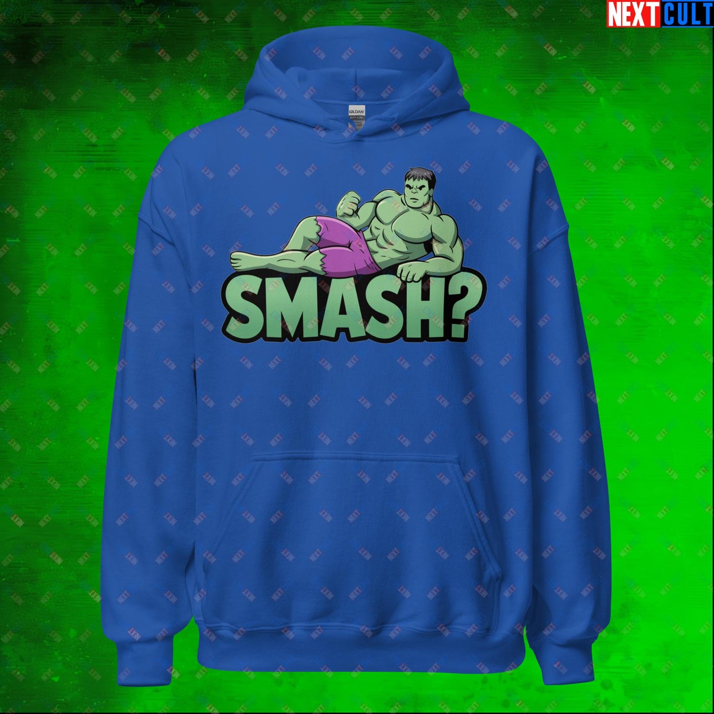 Hulk Smash? Funny Sexy Hulk Meme Cartoon Unisex Hoodie Royal Hoodies Avengers Hulk Movies Superheroes Next Cult Brand