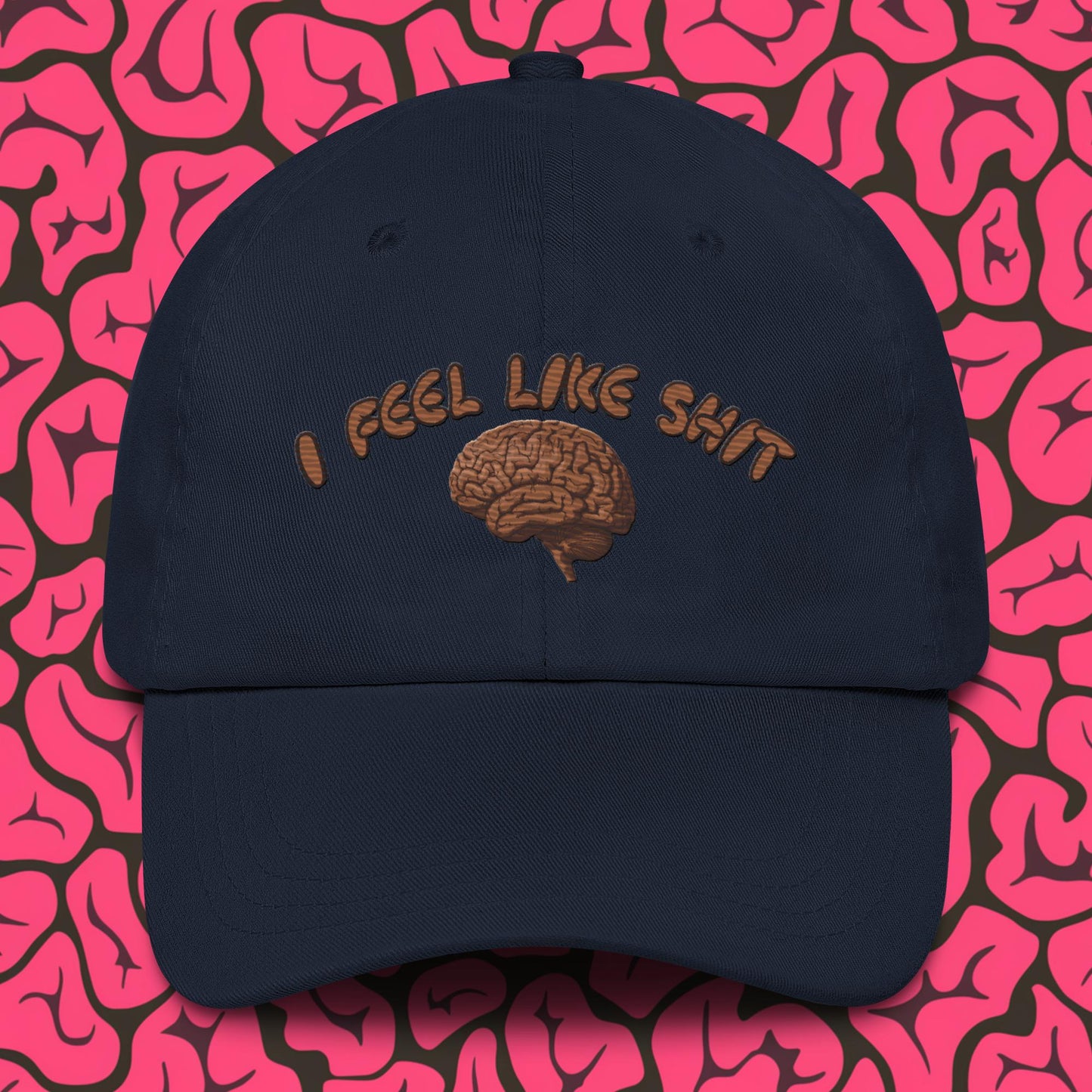 I Feel Like Shit Dad hat Navy Hats Brains Feelings Life Next Cult Brand