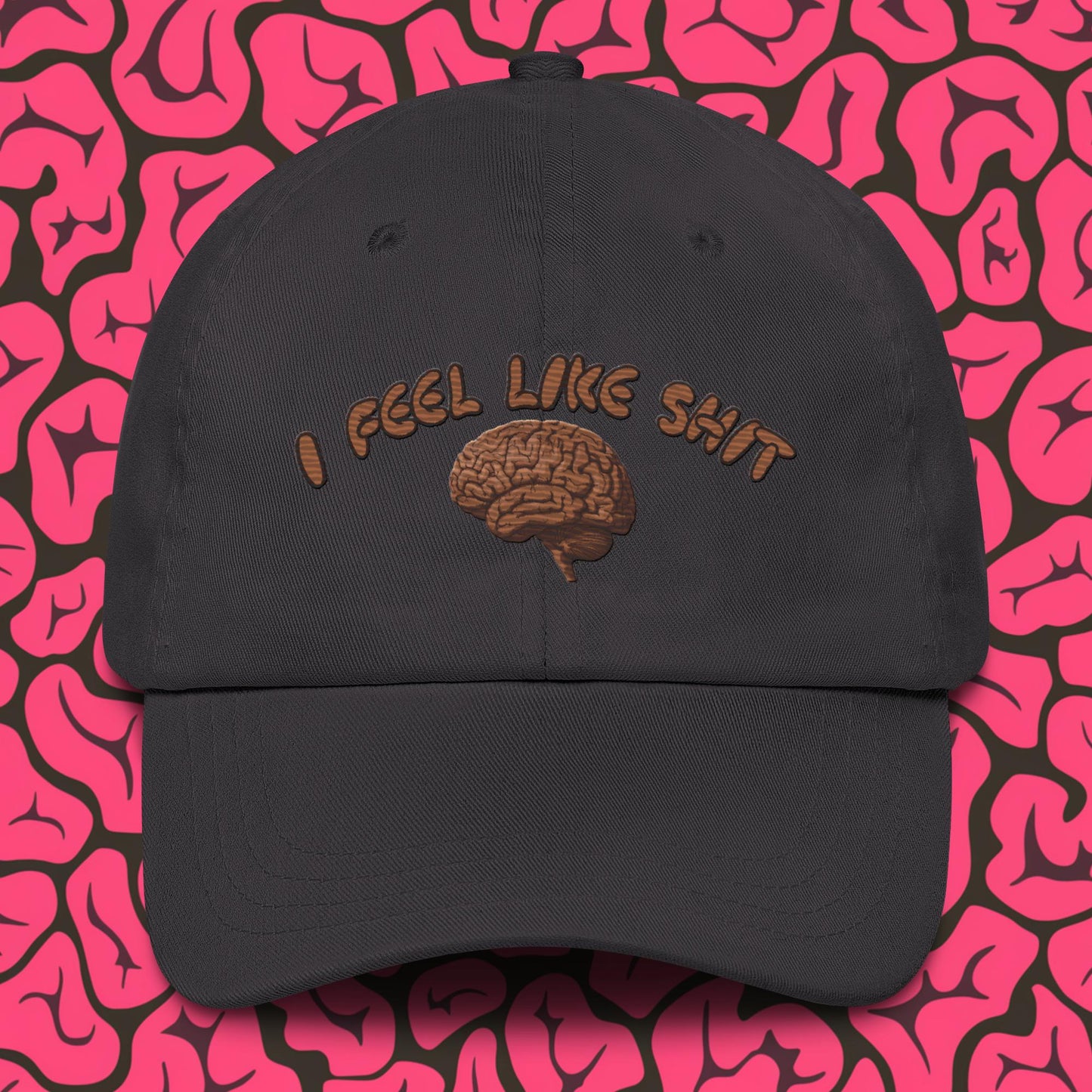 I Feel Like Shit Dad hat Dark Grey Hats Brains Feelings Life Next Cult Brand