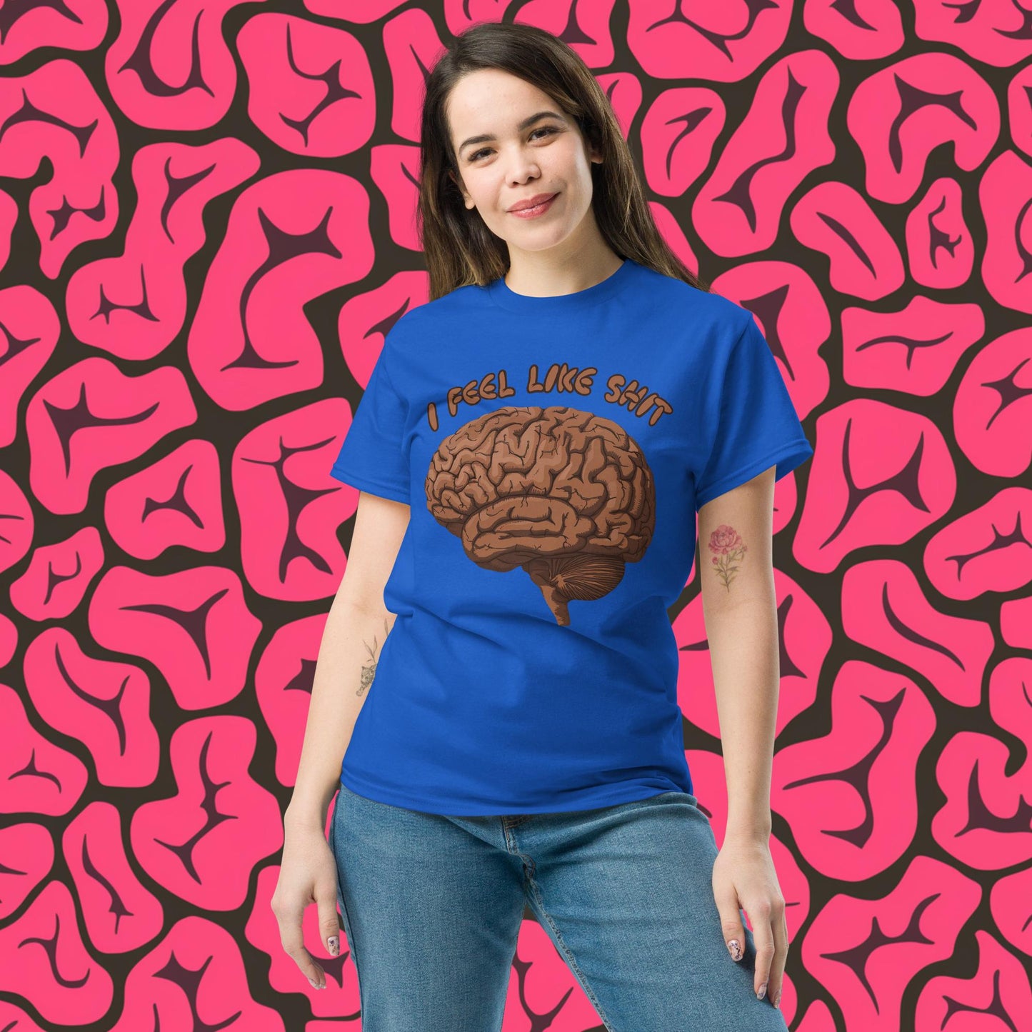 I Feel Like Shit Unisex tee Royal T-shirts Brains Feelings Life Next Cult Brand