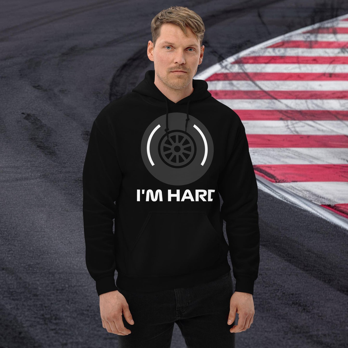 I'm Hard Tyres Funny F1 Unisex Hoodie Black Hoodies F1 Next Cult Brand