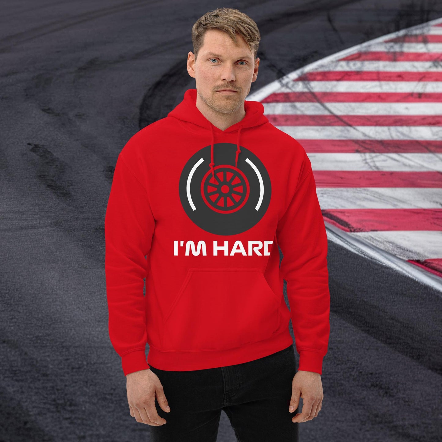 I'm Hard Tyres Funny F1 Unisex Hoodie Red Hoodies F1 Next Cult Brand