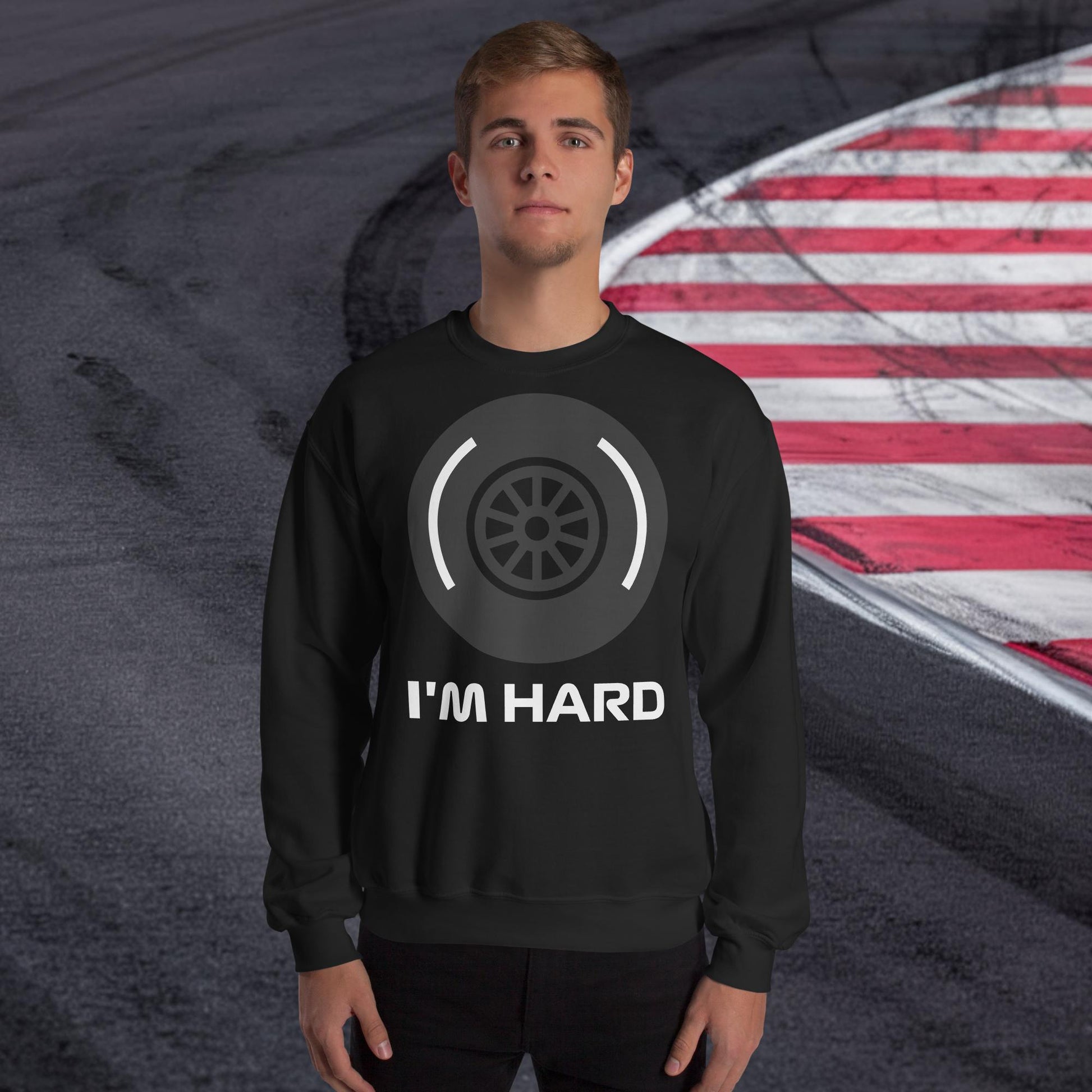 I'm Hard Tyres Funny F1 Unisex Sweatshirt Black Sweatshirts F1 Next Cult Brand