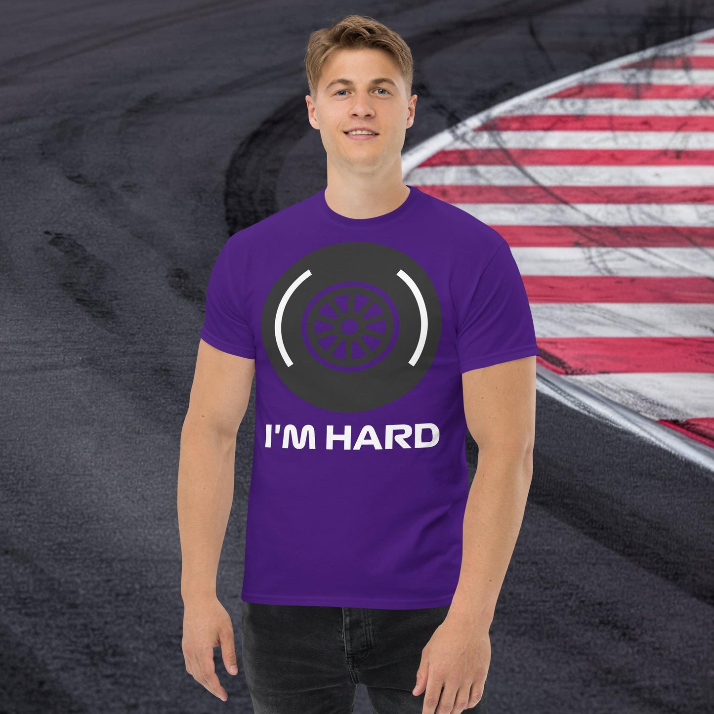 I'm Hard Tyres Funny F1 Unisex tee Purple T-shirts F1 Next Cult Brand