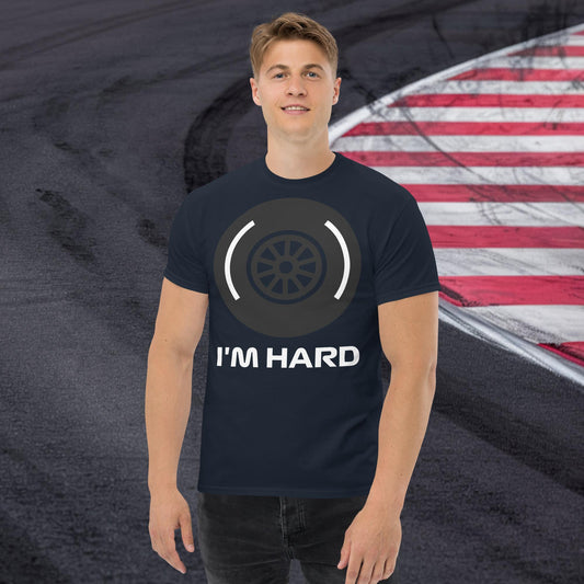 I'm Hard Tyres Funny F1 Unisex tee Navy T-shirts F1 Next Cult Brand