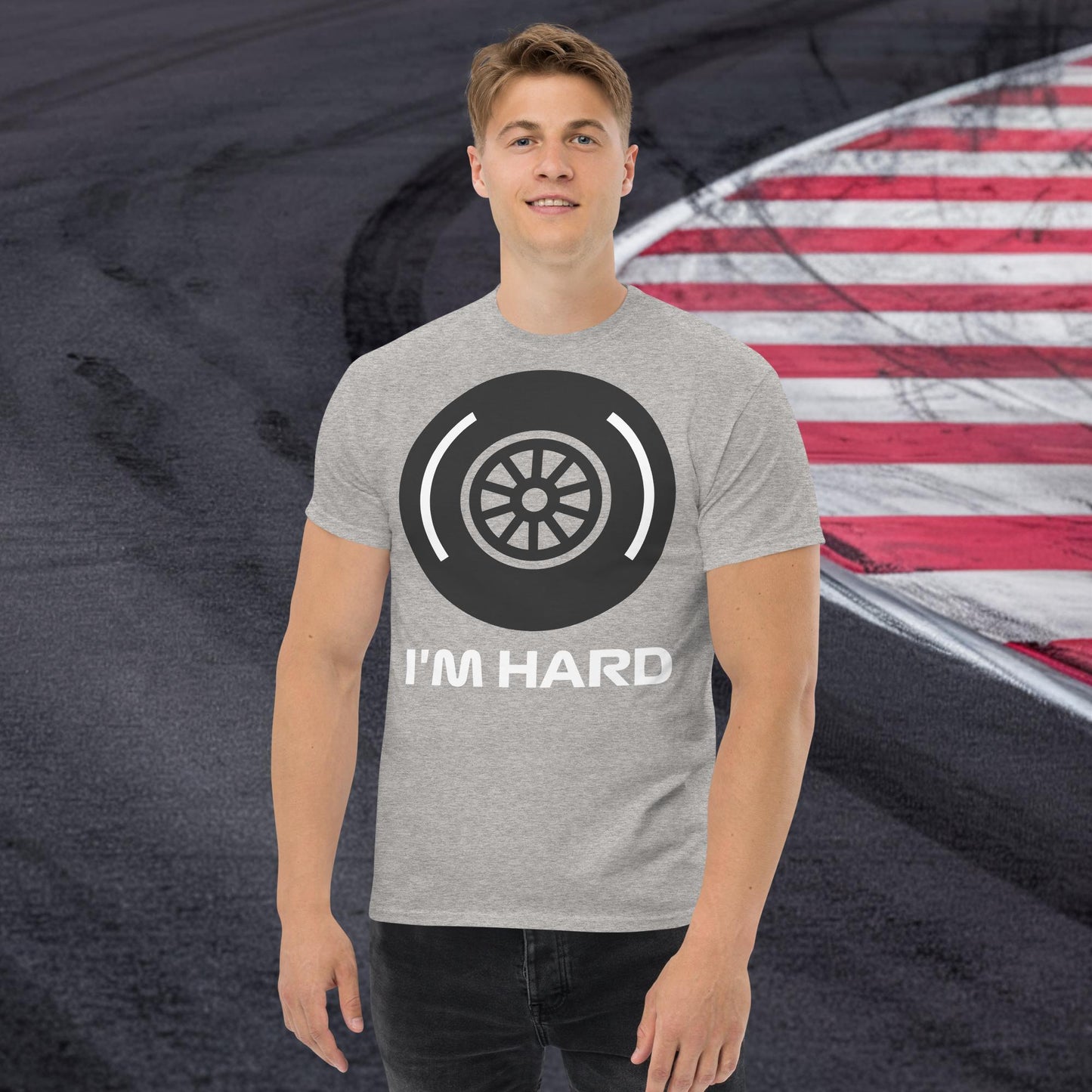 I'm Hard Tyres Funny F1 Unisex tee Sport Grey T-shirts F1 Next Cult Brand
