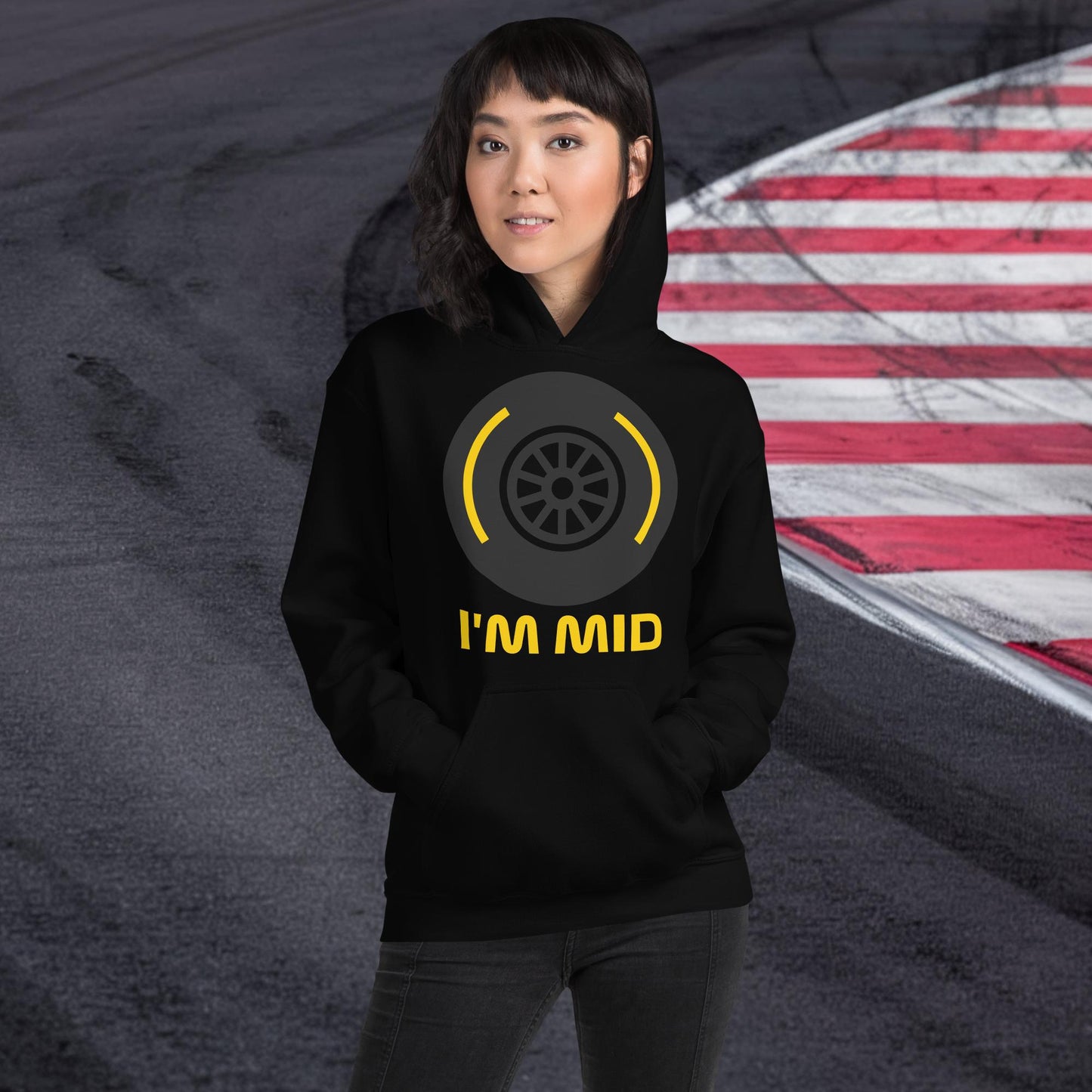 I'm Mid Tyres Funny F1 Unisex Hoodie Black Hoodies F1 Next Cult Brand