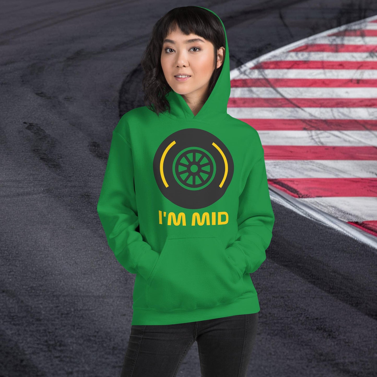 I'm Mid Tyres Funny F1 Unisex Hoodie Irish Green Hoodies F1 Next Cult Brand