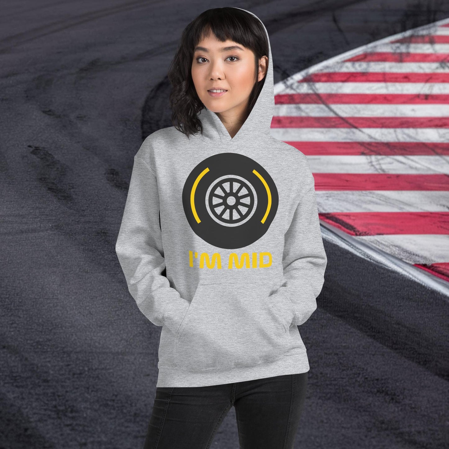 I'm Mid Tyres Funny F1 Unisex Hoodie Sport Grey Hoodies F1 Next Cult Brand