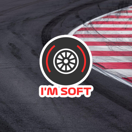 I'm Soft Tyres Funny F1 Bubble-free stickers 3″×3″ Stickers F1 Next Cult Brand