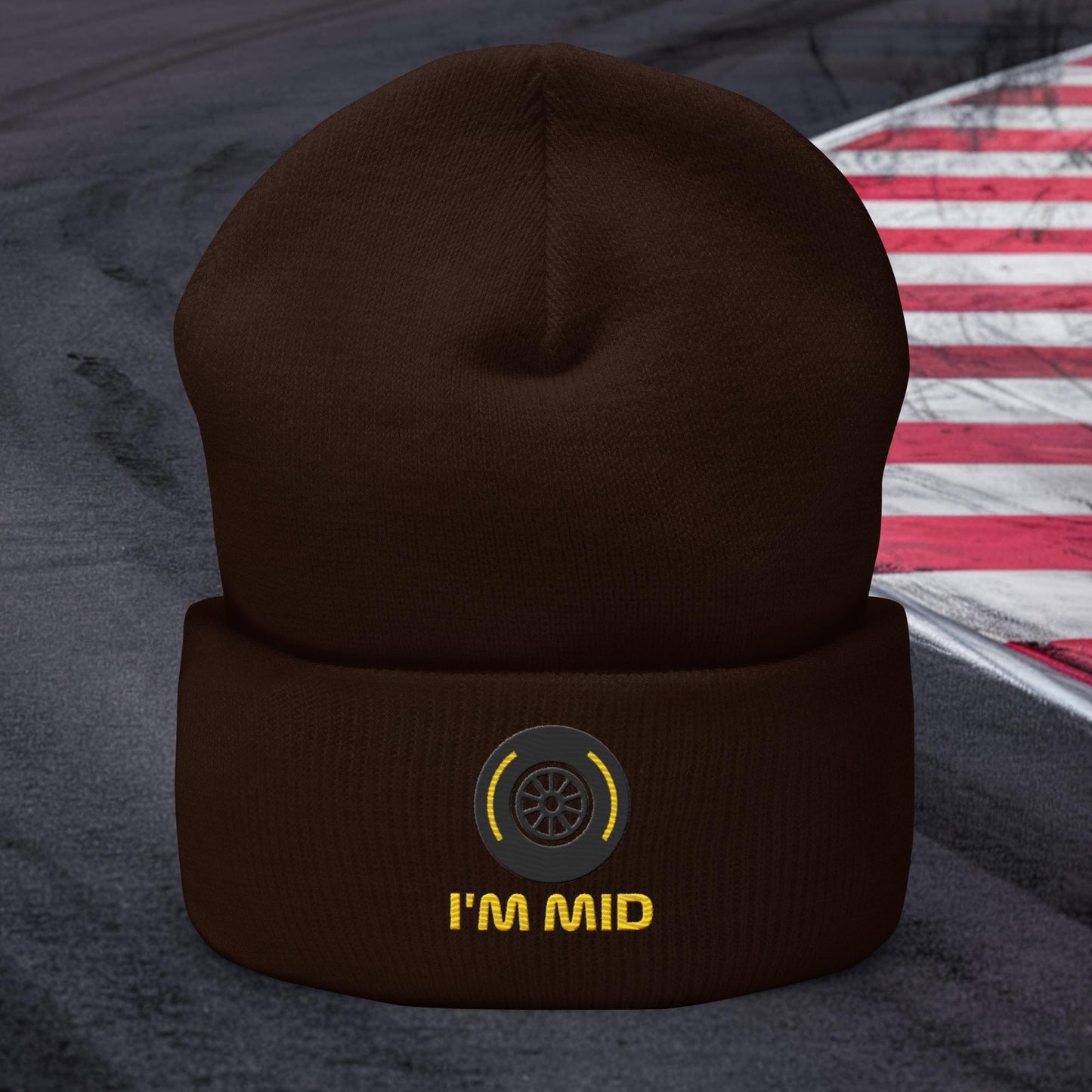 I'm Soft Tyres Funny F1 Cuffed Beanie Brown Hats F1 Next Cult Brand
