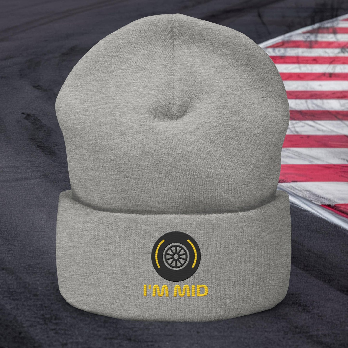 I'm Soft Tyres Funny F1 Cuffed Beanie Heather Grey Hats F1 Next Cult Brand