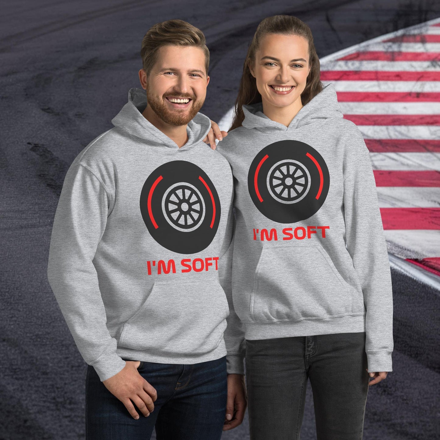 I'm Soft Tyres Funny F1 Unisex Hoodie Sport Grey Hoodies F1 Next Cult Brand
