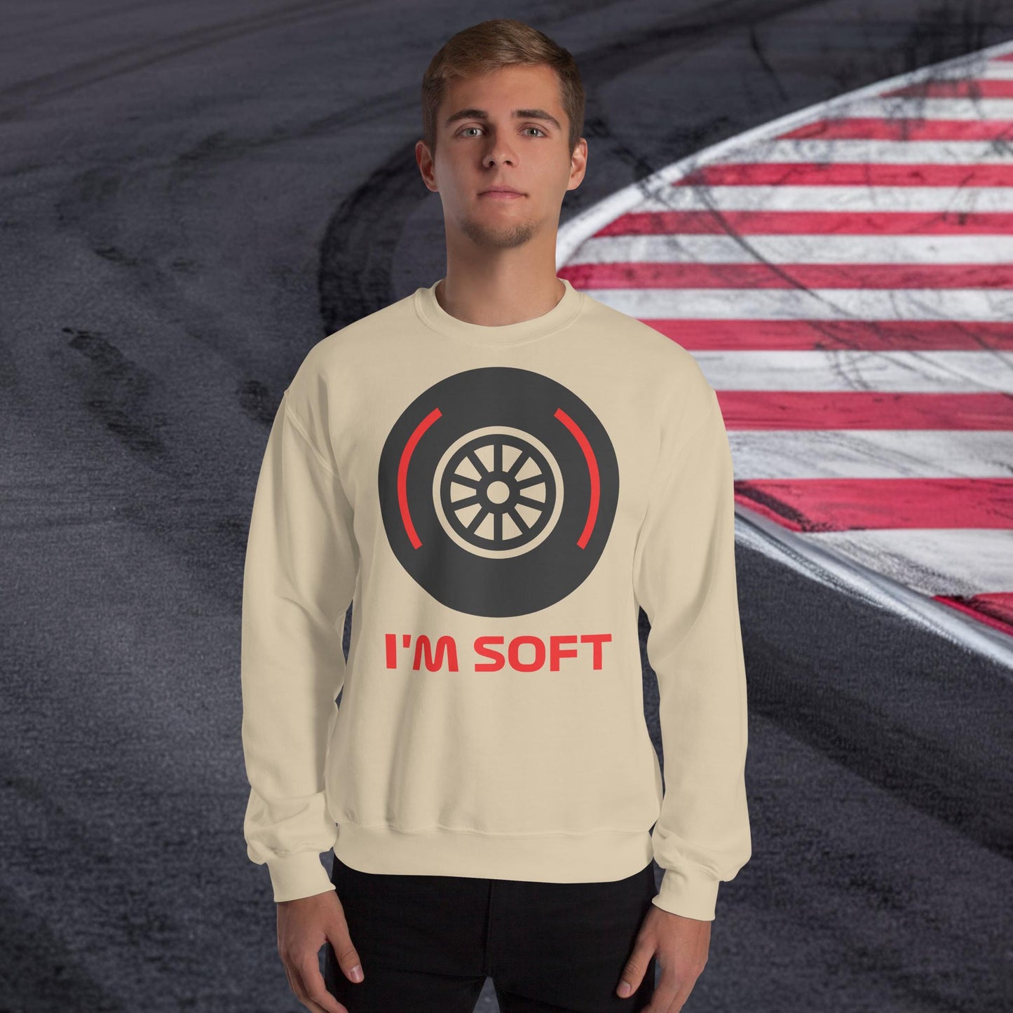 I'm Soft Tyres Funny F1 Unisex Sweatshirt Sand Sweatshirts F1 Next Cult Brand