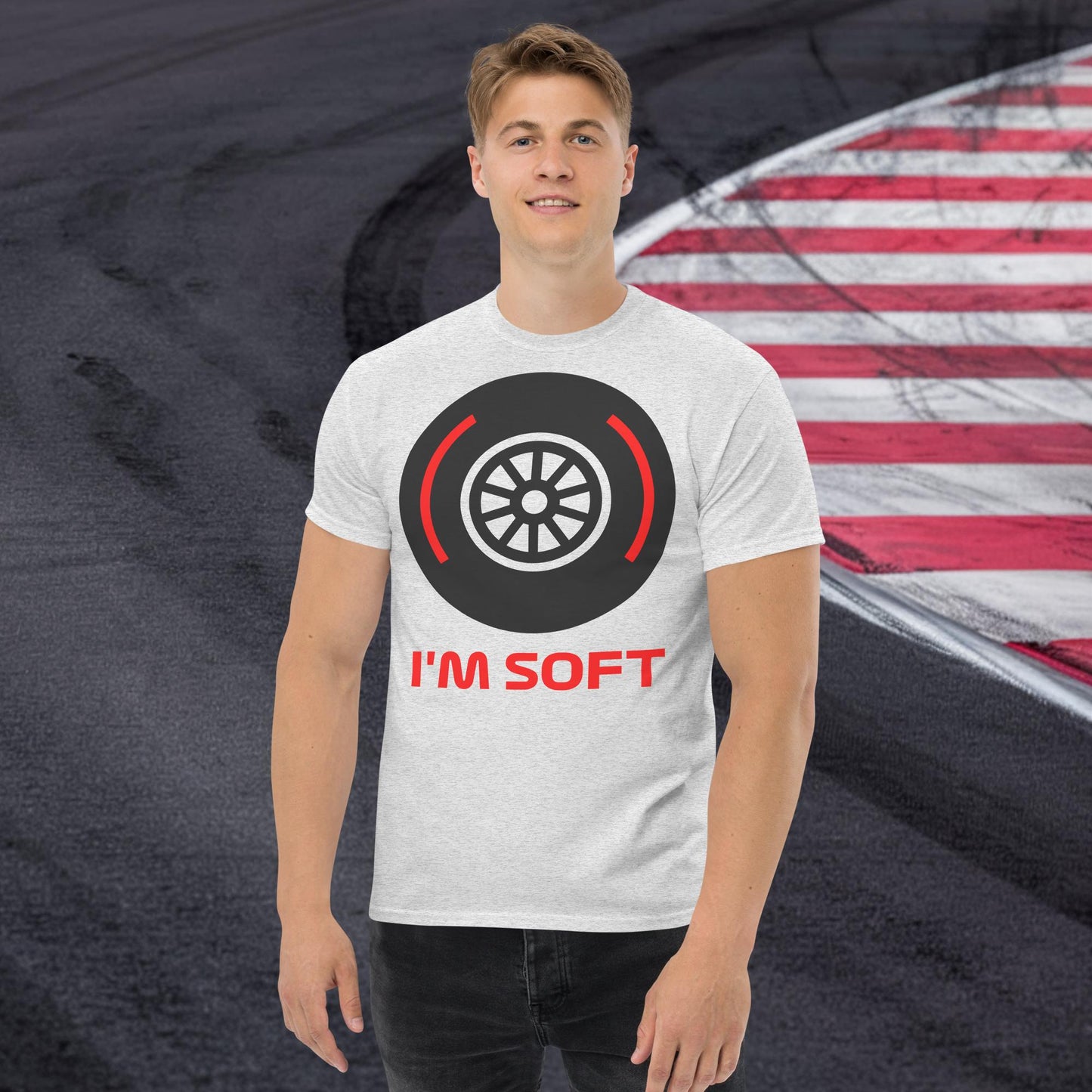 I'm Soft Tyres Funny F1 Unisex tee Ash T-shirts F1 Next Cult Brand