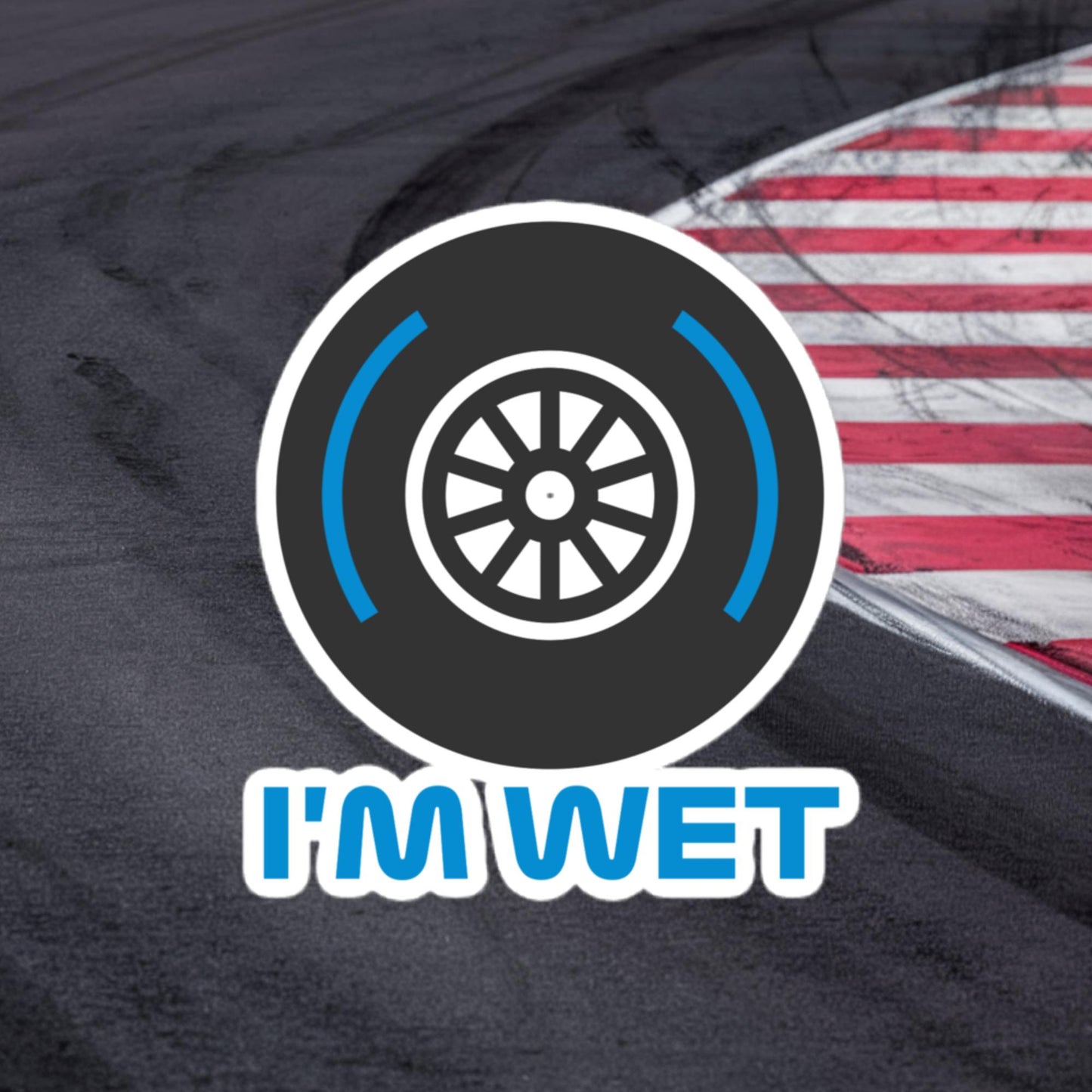 I'm Wet Tyres Funny F1 Bubble-free stickers 4″×4″ Stickers F1 Next Cult Brand