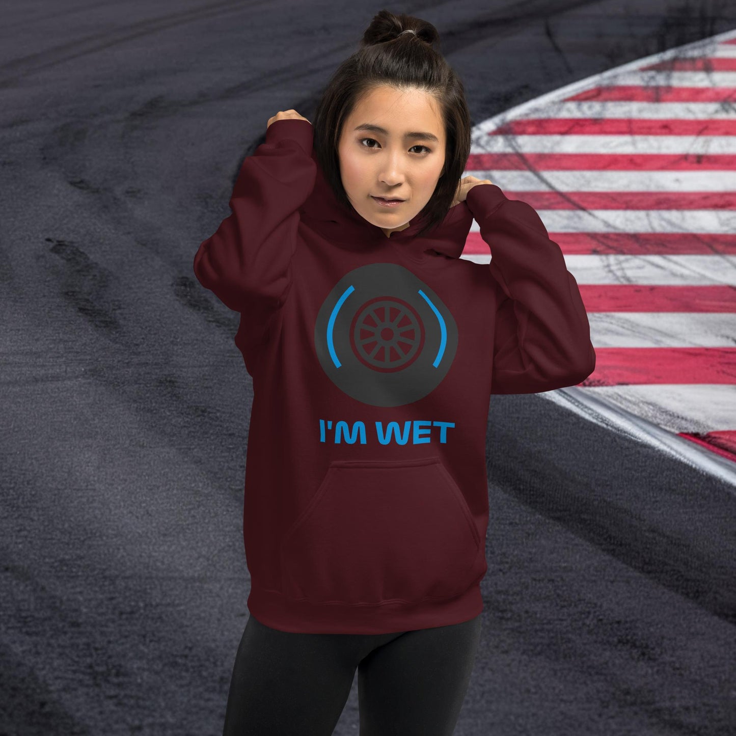 I'm Wet Tyres Funny F1 Unisex Hoodie Maroon Hoodies F1 Next Cult Brand